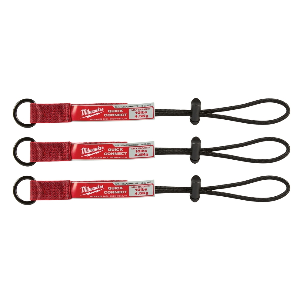 48-22-8823 Barrel Quick Connect Locking Tool Lanyard, 10 lb Capacity, Loop Connection, Nylon/Rubber