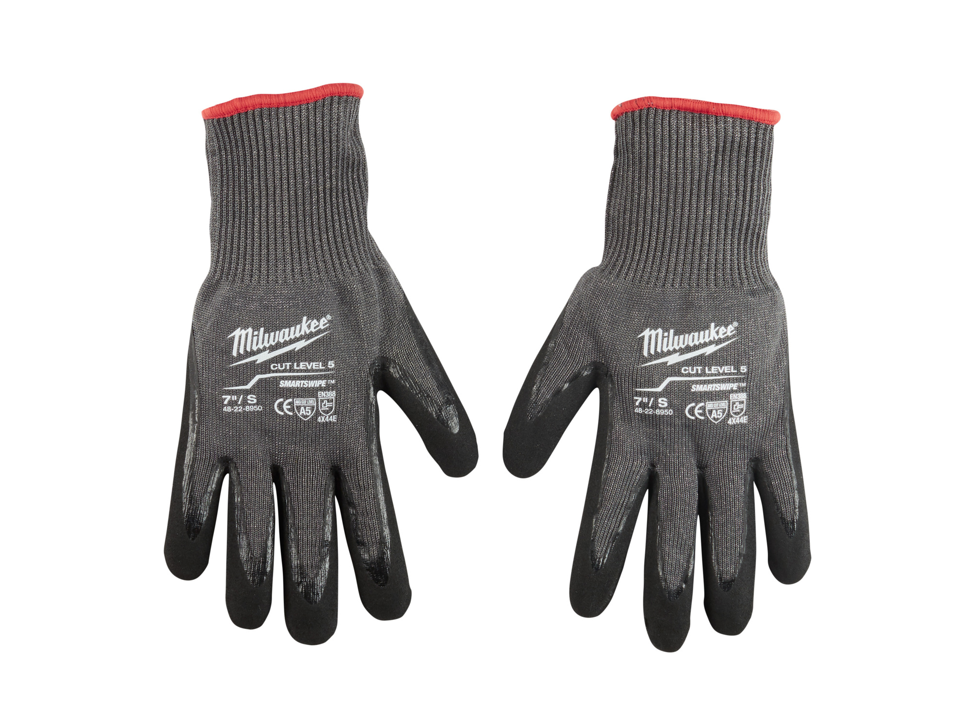 48-22-8950 Dipped Gloves, S, Nylon, Knit Wrist Cuff, Resists: Cut and Puncture, ANSI Cut-Resistance Level: A5, ANSI Puncture-Resistance Level: 4
