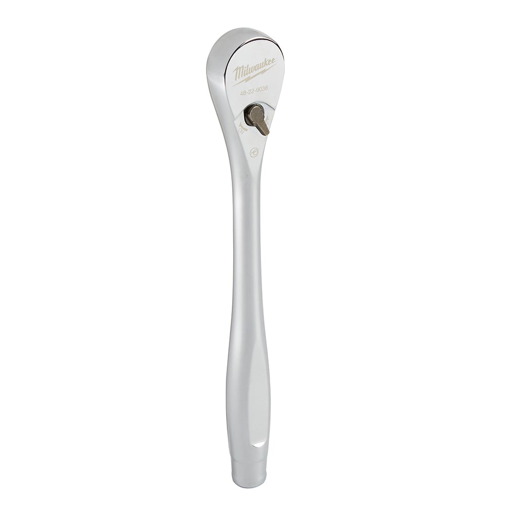 48-22-9038 Manual Slim Profile Drive Ratchet, 3/8 in Drive, Square Head, 8-1/2 in OAL, Steel, Polished Chrome
