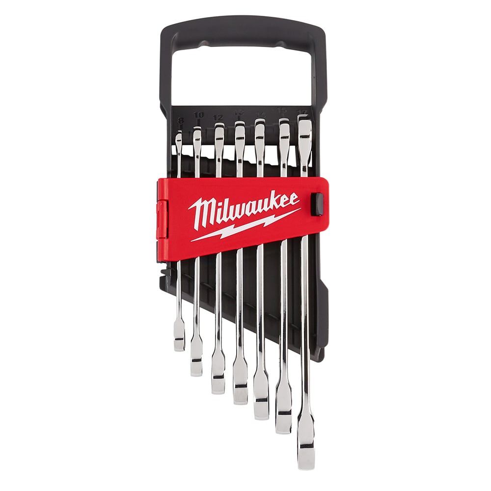 48-22-9506 Max Bite Combination Ratcheting Wrench Set, 7 Pieces, Polished Chrome