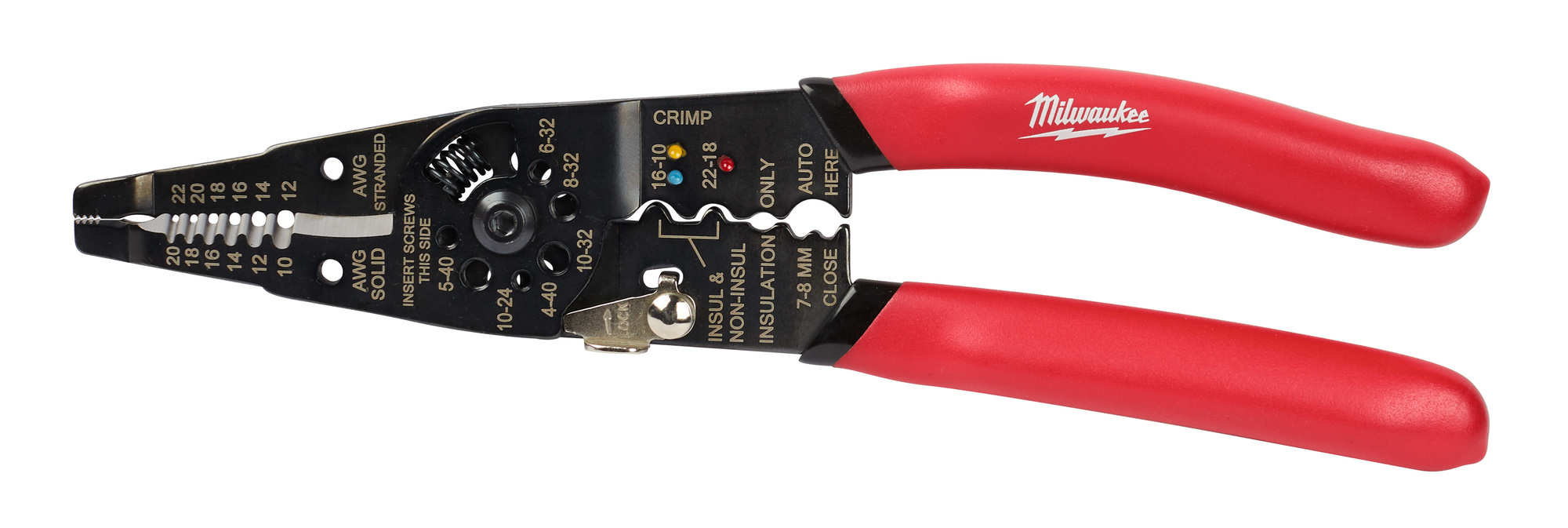 48-22-6579 Multi-Purpose Strip Cut Wire Stripper, 20 to 10 AWG, 22 to 12 AWG, 9 in OAL, 3/4 in Shearing, 2 in L x 1/2 in W Jaw