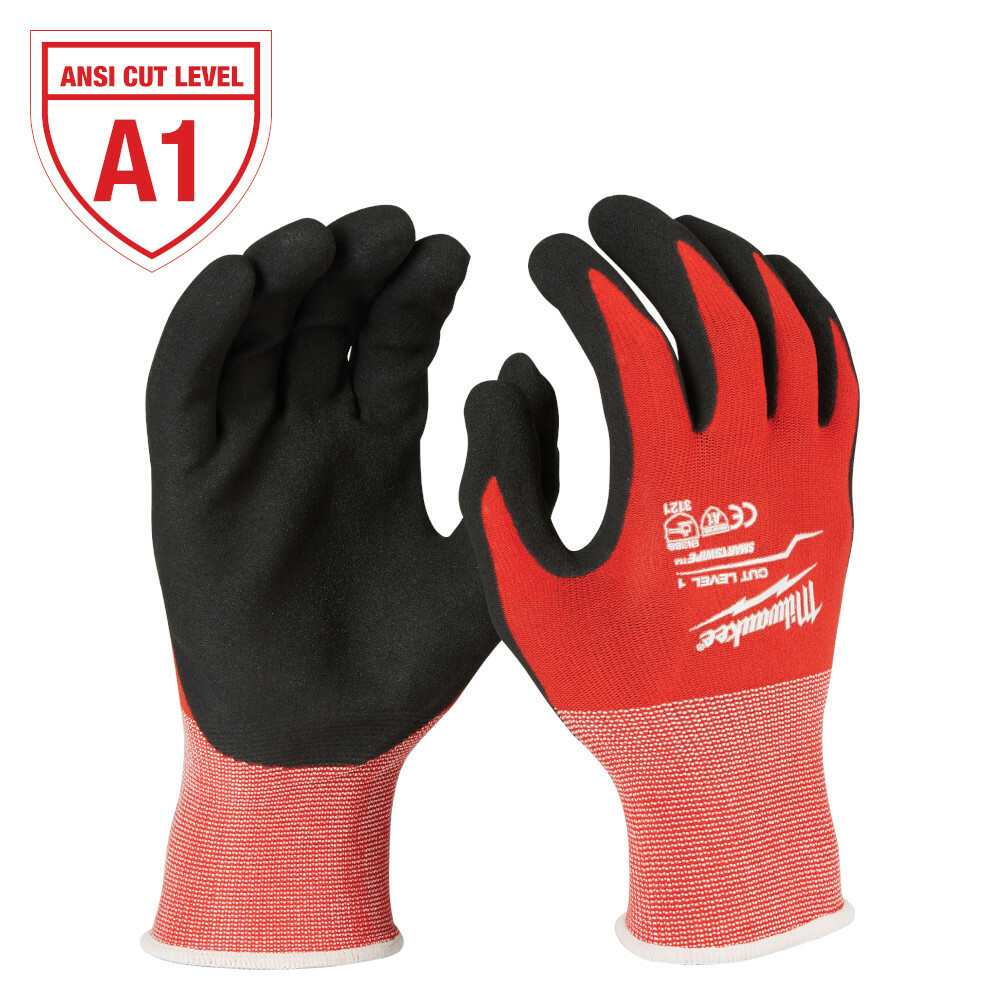 48-22-8904B Dipped Gloves, 2XL, Nylon, Knit Wrist Cuff, Resists: Abrasion, Tear, Puncture and TDM, ANSI Cut-Resistance Level: 1, ANSI Puncture-Resistance Level: 1