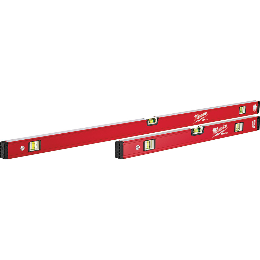 MLCMS48 Redstick Compact Box Level, 48 in L, 3 Vials, Metal/Polymer, (1) Level/(2) Plumb Vial Position, 0.0005 in Accuracy
