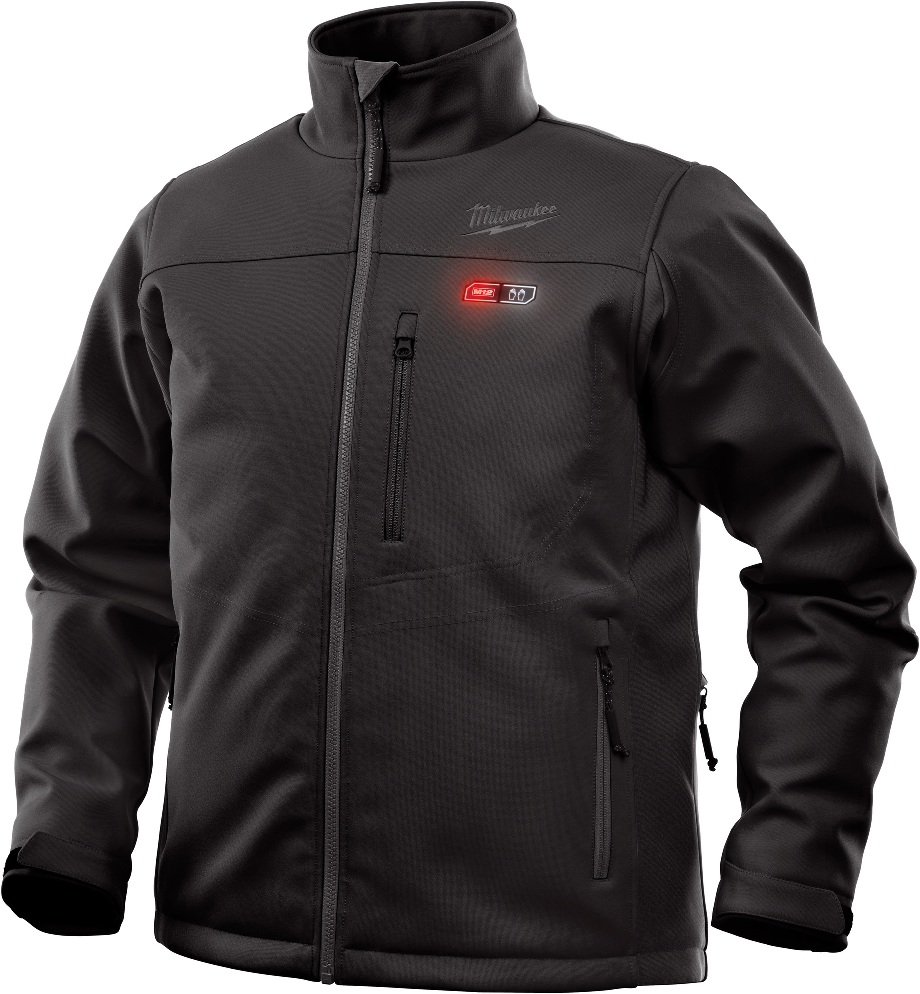 202B-20XL Insulated Heated Jacket, XL, Black, Polyester/Brushed Tricot Lining, 44 to 46 in Chest, Resists: Water and Wind