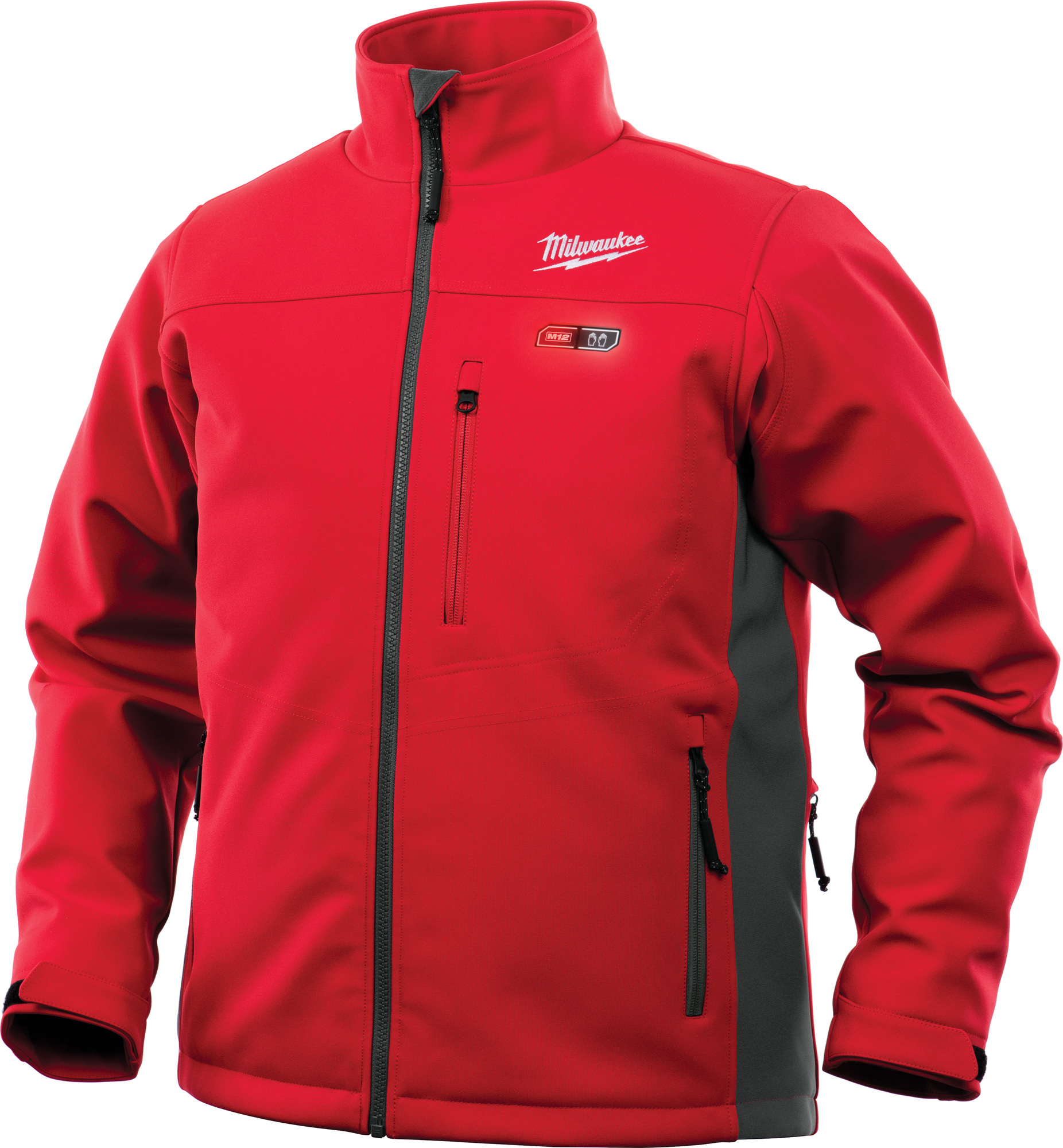 202R-20S Insulated Heated Jacket, S, Red, Polyester/Brushed Tricot Lining, 38 to 40 in Chest, Resists: Water and Wind