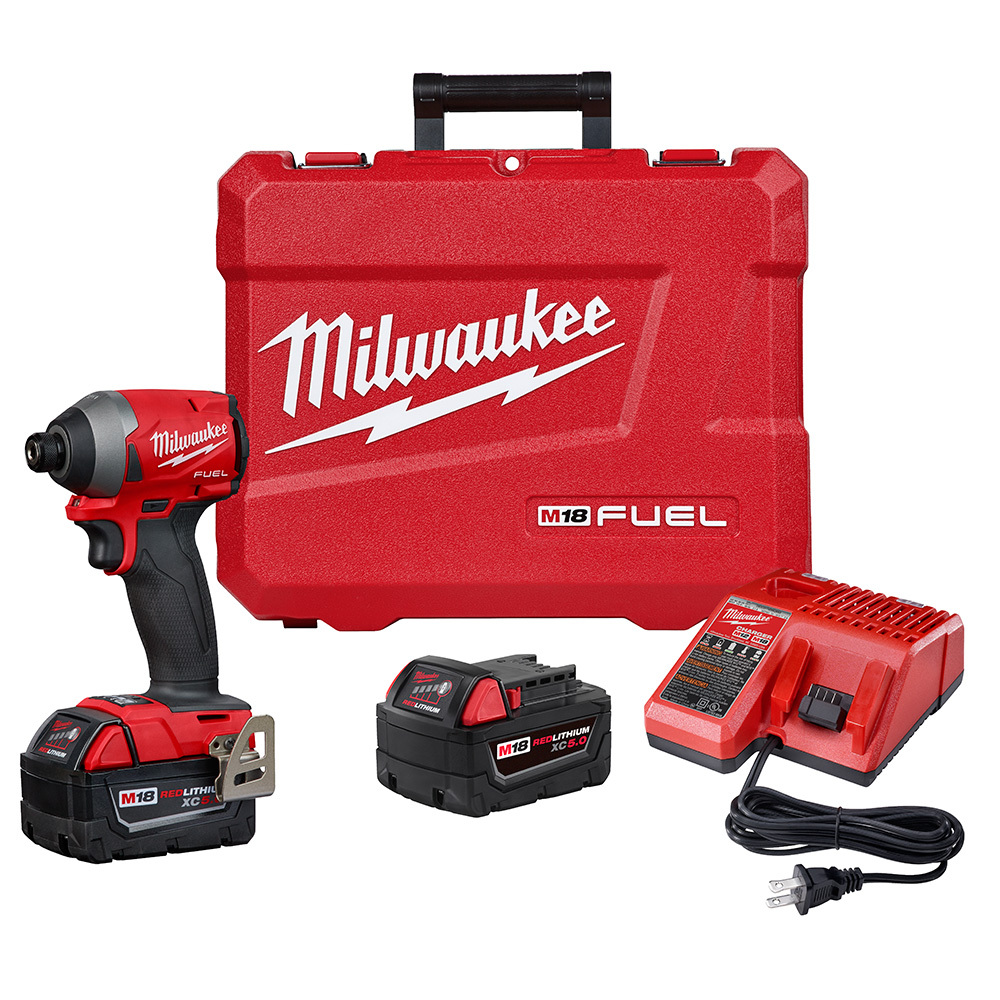 2853-22 M18 Fuel Cordless Impact Driver Kit, 1/4 in Hex Drive, 4300 bpm, 2000 in-lb Torque, 18 V DC, 4.59 in OAL