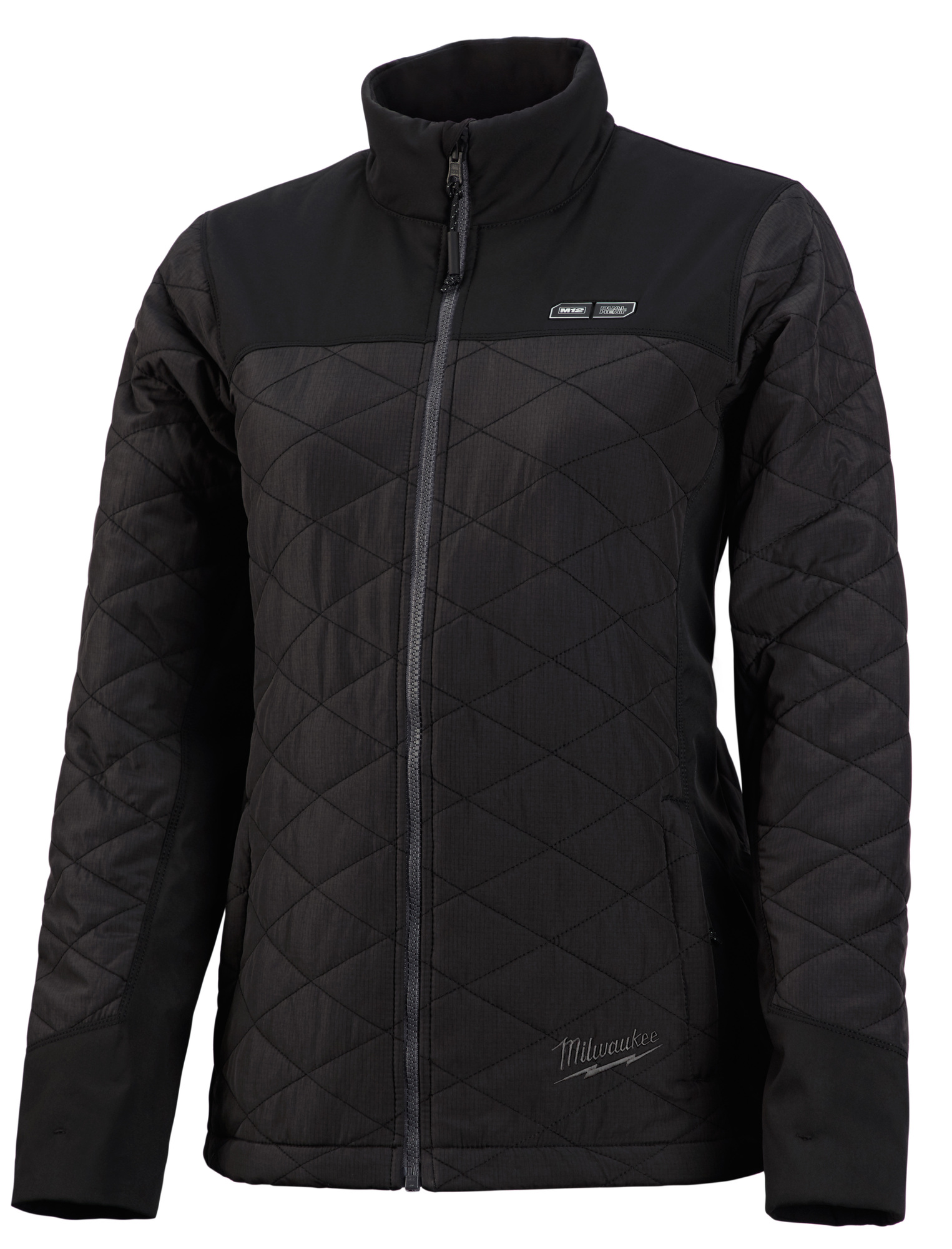 233B-20L Insulated Heated Jacket, L, Black, Polyester Ripstop, 37 to 39 in Chest, Resists: Water and Wind