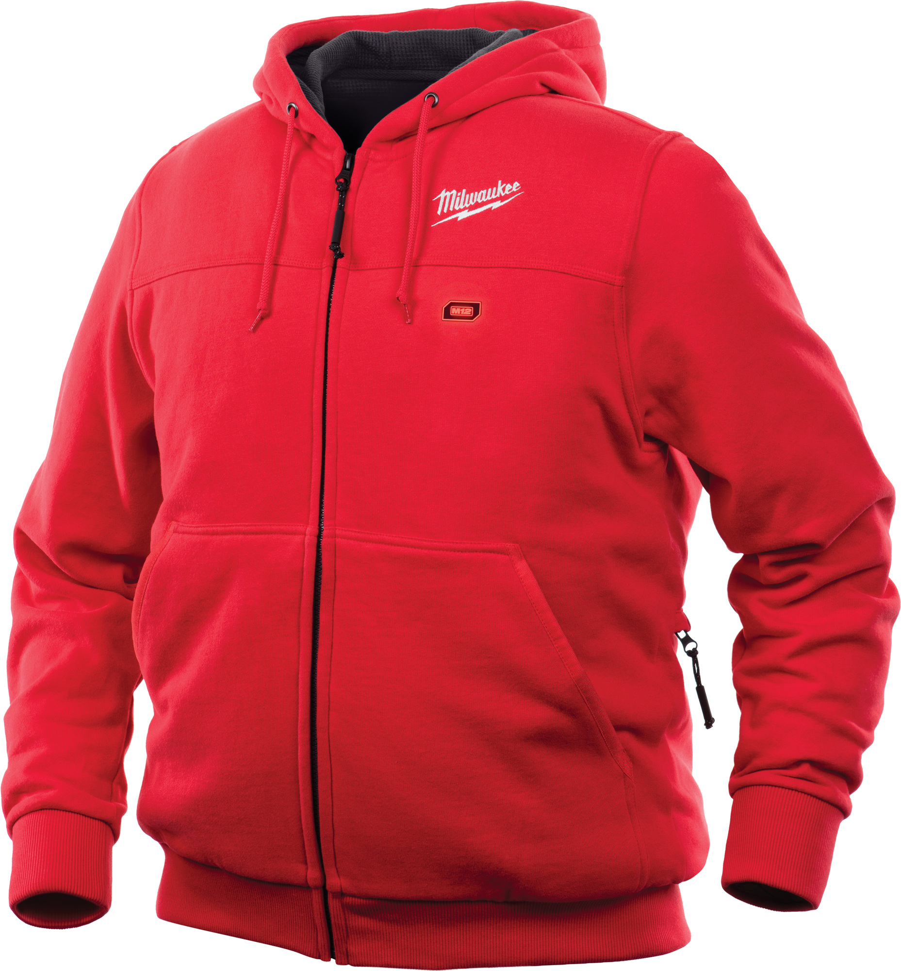 302R-21M M12 Insulated Heated Hoodie Kit, M, Red, Polyester/Brushed Tricot Lining, 40 to 42 in Chest, Resists: Water and Wind
