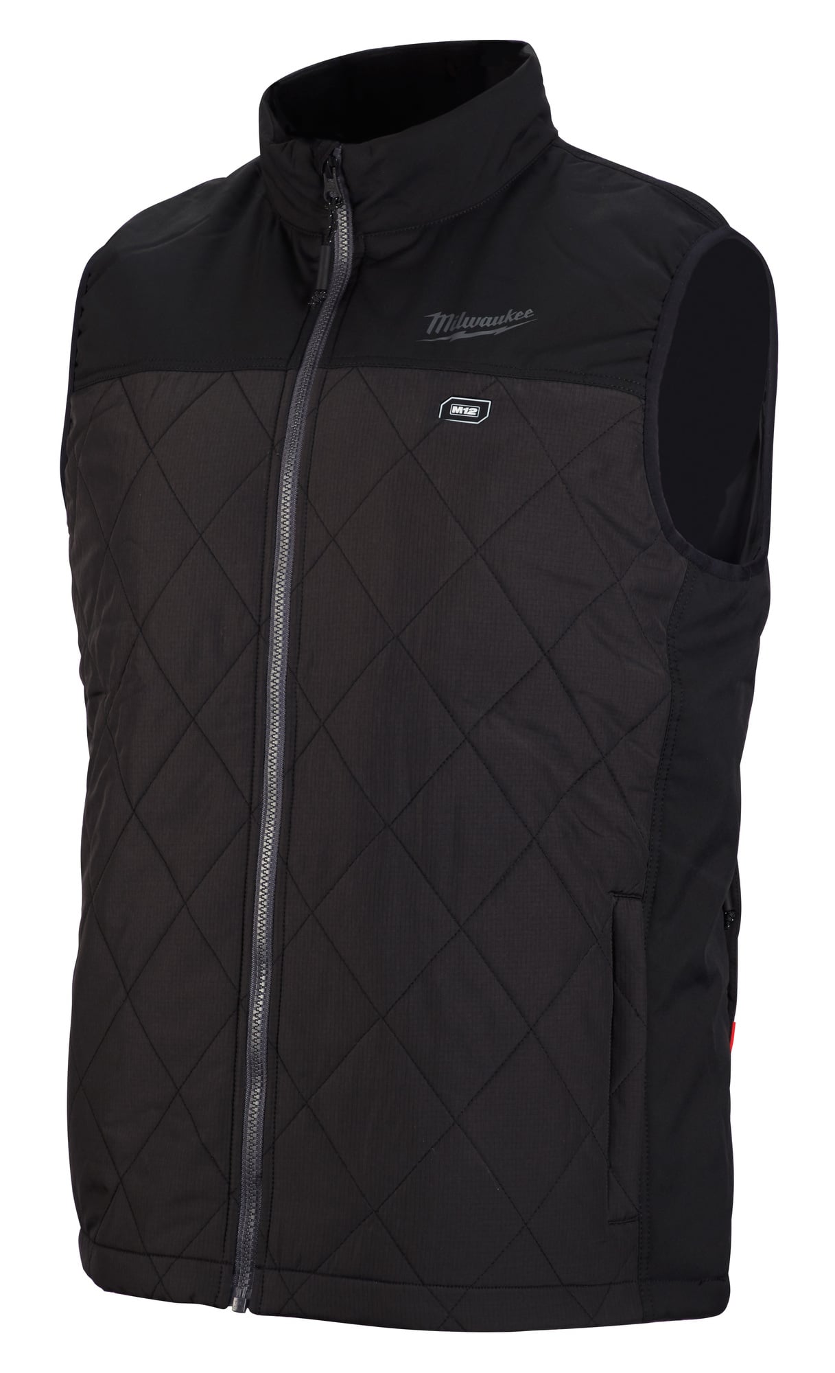 303B-20M M12 Insulated Heated Vest, M, Black, 600 Denier Polyester/Polyester Ripstop, 40 to 42 in Chest, Resists: Water and Wind