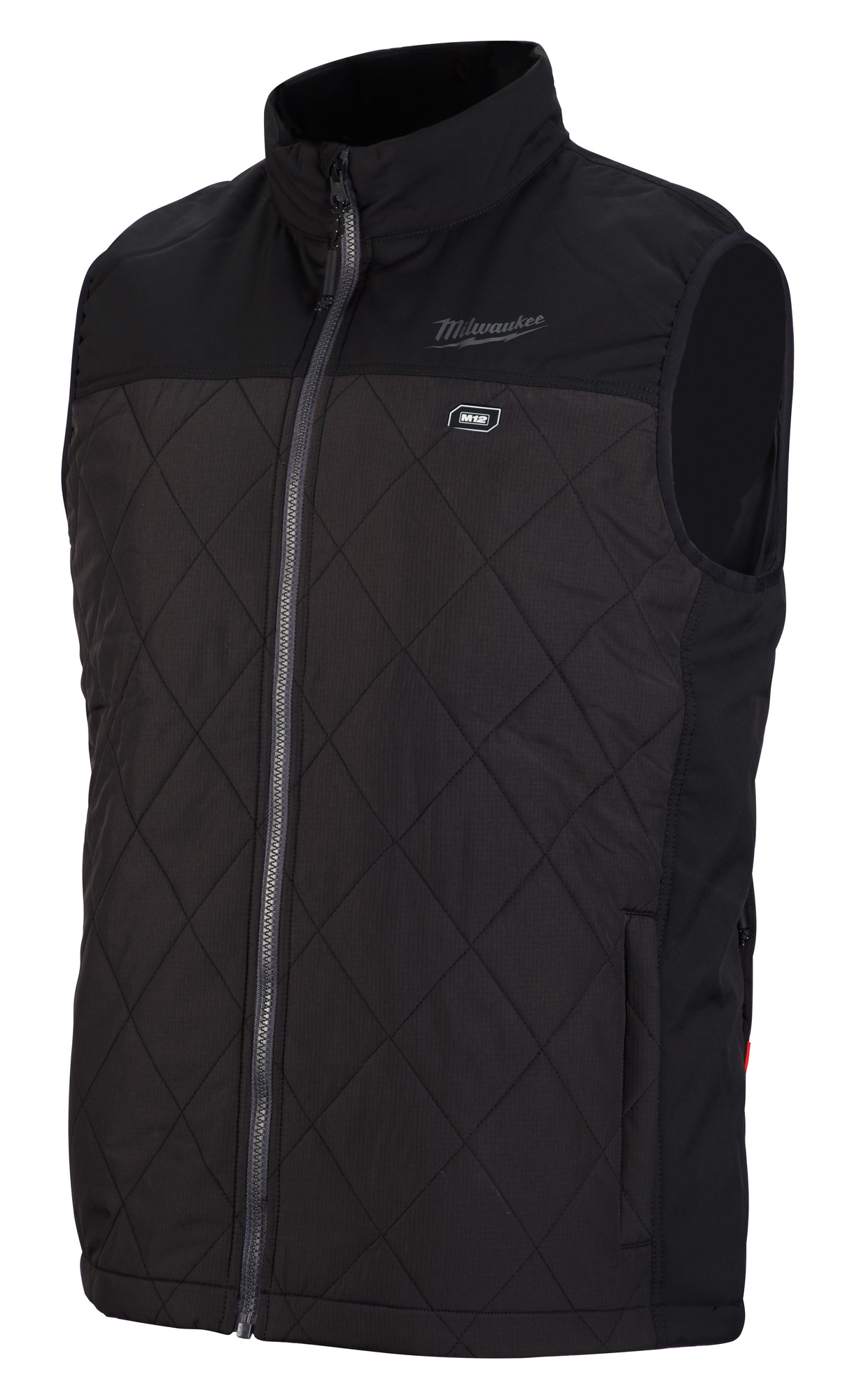 303B-20L M12 Insulated Heated Vest, L, Black, 600 Denier Polyester/Polyester Ripstop, 42 to 44 in Chest, Resists: Water and Wind