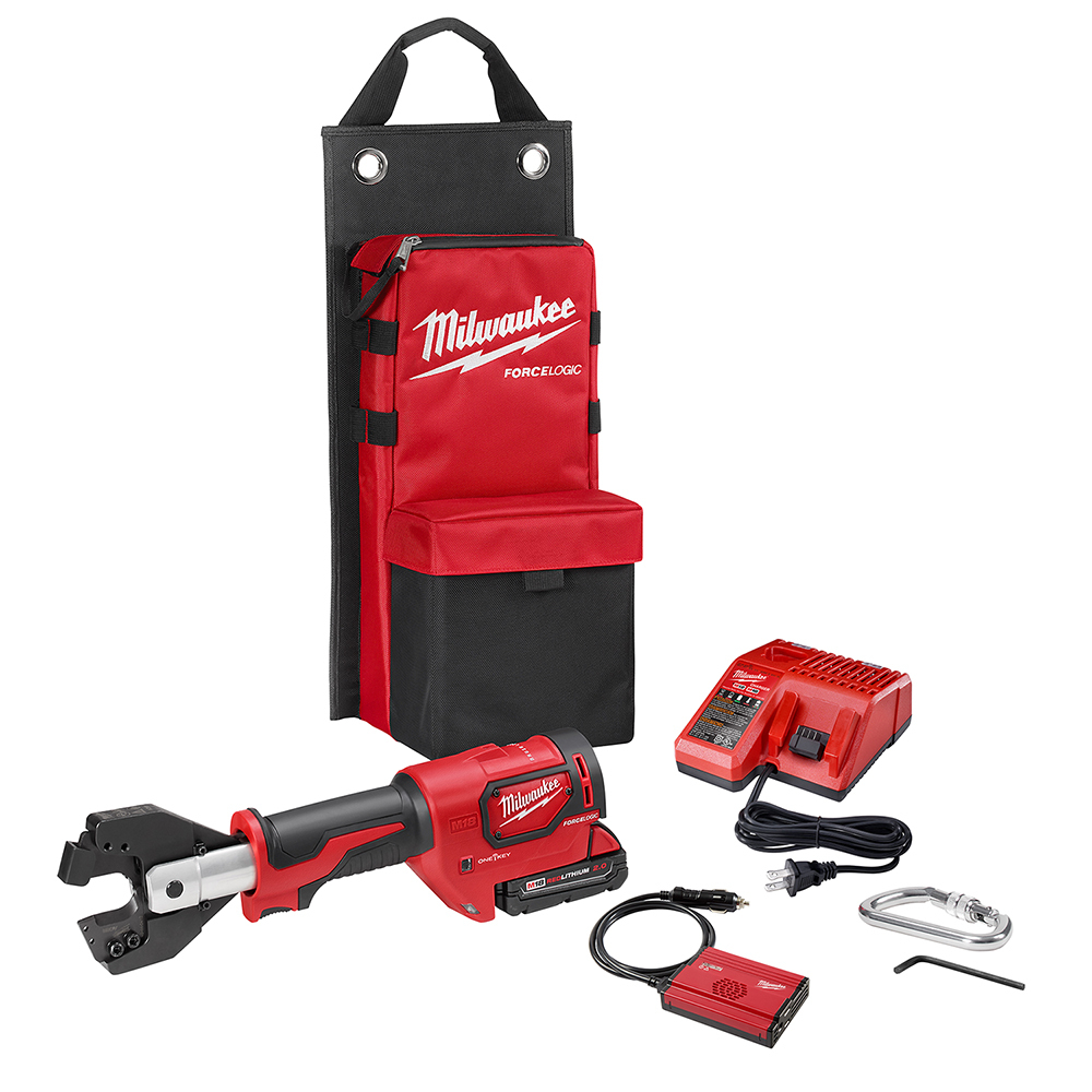 2672-21F M18 Force Logic Cordless Cable Cutter Kit With 49-16-2778 Fine Stranded Wire Jaw, 777.7 kcmil Cutting, 18 V, 2 Ah Li-Ion Battery