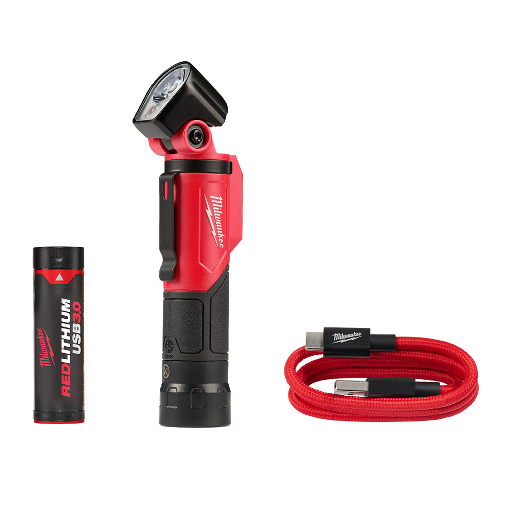 2113-21 USB Rechargeable Pivoting Flashlight, LED Bulb, Aluminum Housing, 500 Lumens