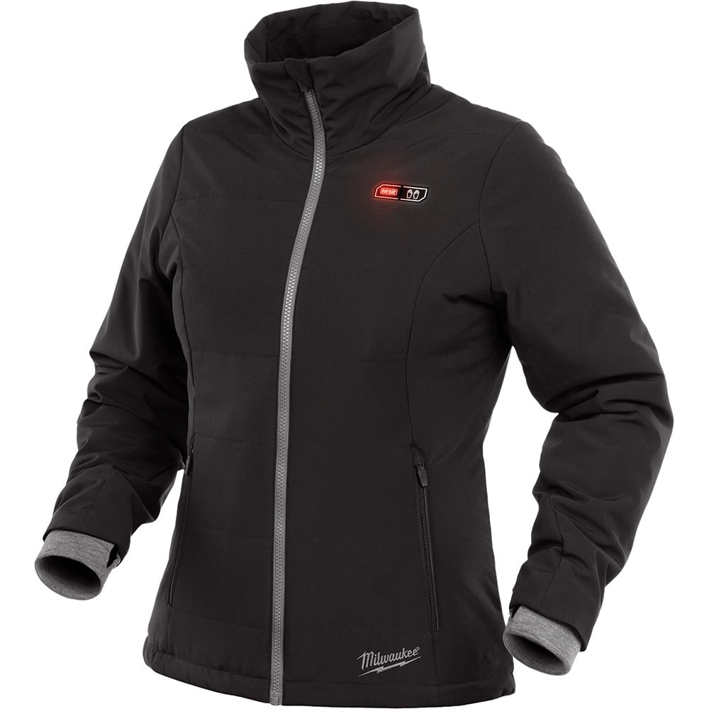 232B-20M M12 Insulated Softshell Heated Jacket, M, Black, Polyester, 35 to 37 in Chest, Resists: Water and Wind