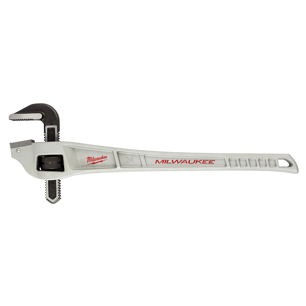 48-22-7182 Straight Offset Pipe Wrench, 8 in Pipe, 24 in OAL, Serrated Jaw, Aluminum Handle