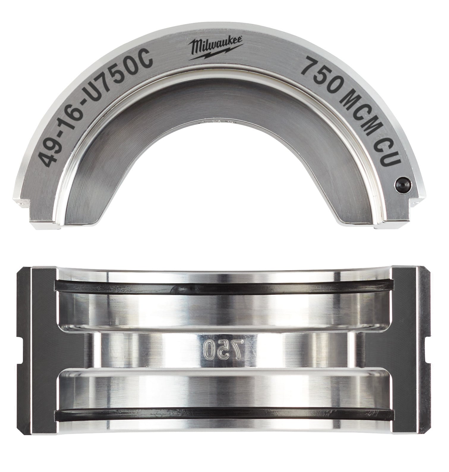 49-16-U750C U-Style Crimping Die, For Use With M18 FORCE LOGIC 2679-20 600 kcmil Crimper and M18 49-16-U111 750 kcmil U-Style Crimping Jaw, 750 kcmil Cu, 6T U-Style Die