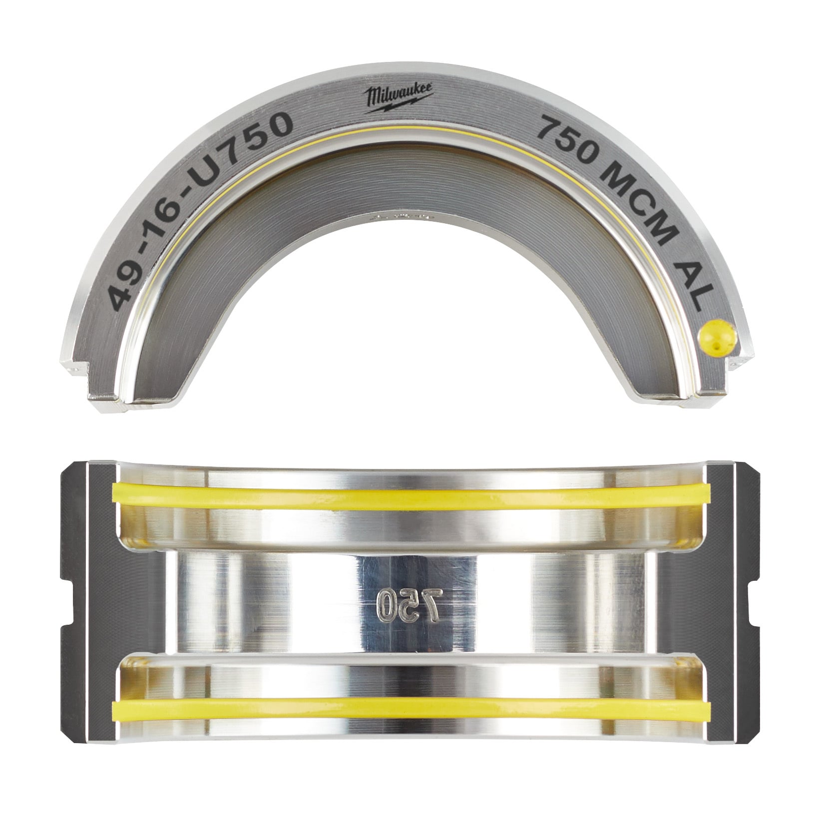 49-16-U750 U-Style Crimping Die, For Use With M18 FORCE LOGIC 2679-20 600 kcmil Crimper and M18 49-16-U111 750 kcmil U-Style Crimping Jaw, 750 kcmil Al, 6T U-Style Die