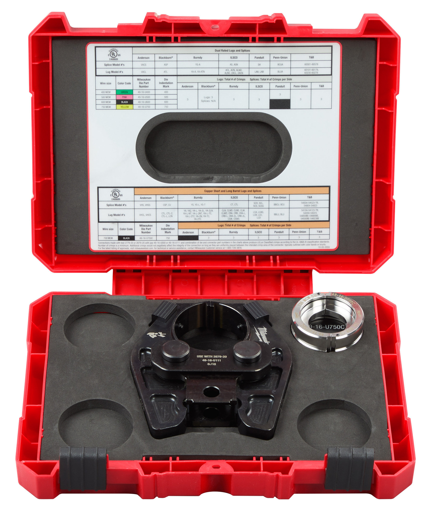 49-16-750C Crimping Jaw, For Use With M18 FORCE LOGIC 2679-20 and 49-16-U111 600 kcmil Crimper