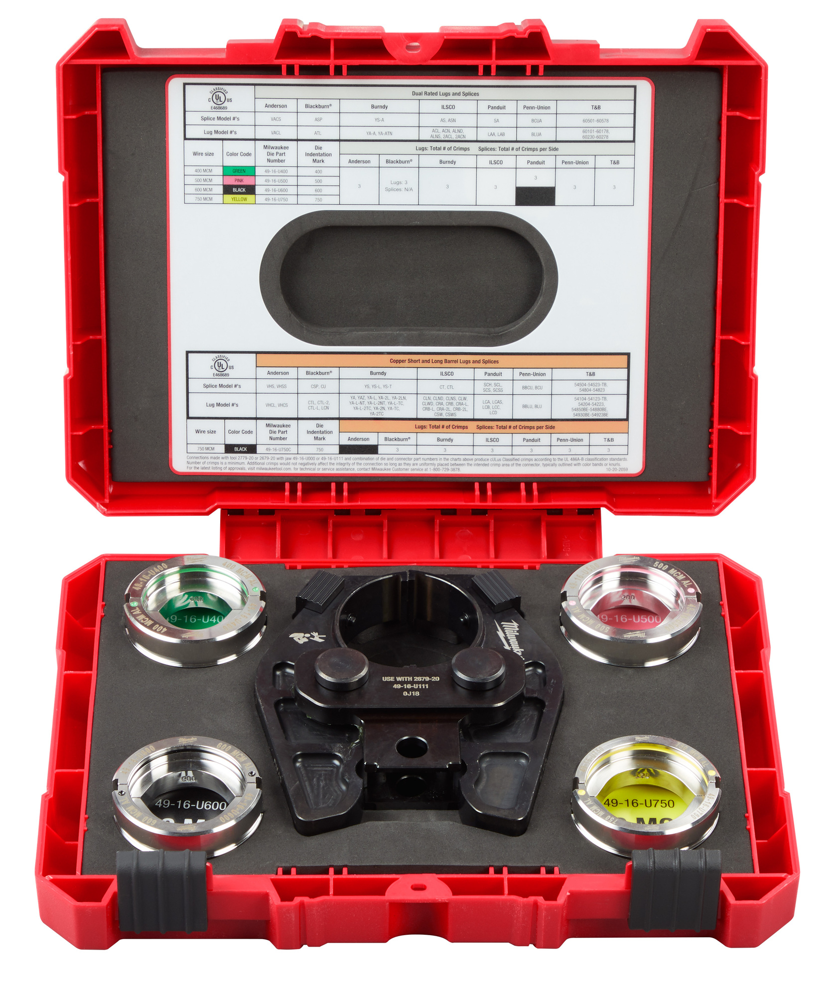 49-16-750A Crimping Jaw, For Use With M18 FORCE LOGIC 2679-20 and 49-16-U111 600 kcmil Crimper