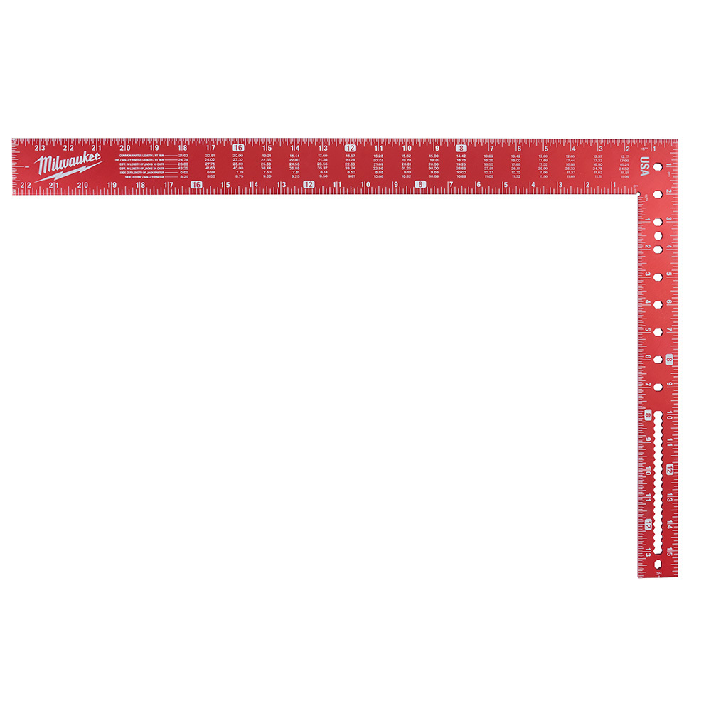 MLSQ024 Framing Square, 16 x 24 in, 1/8 in, 1/10 in, 1/12 in, 1/16 in Graduation, Anodized Aluminum