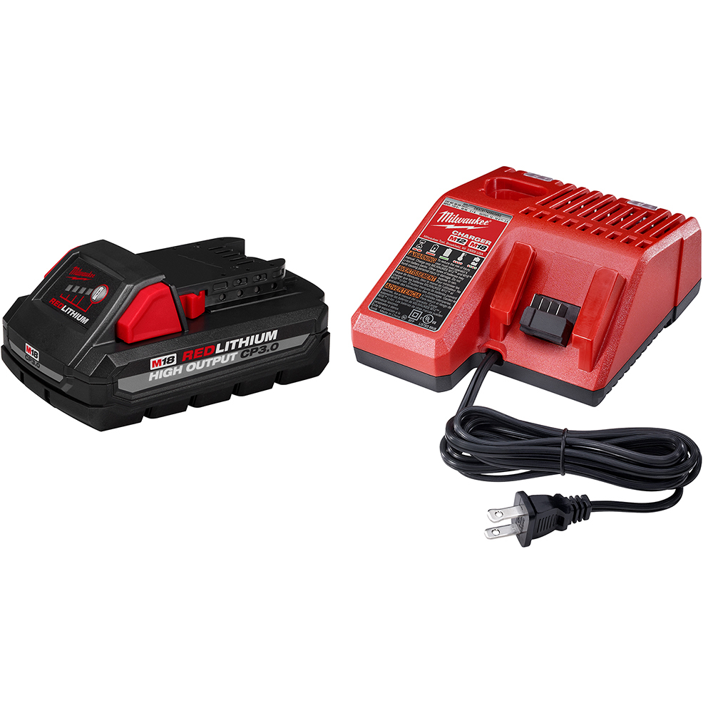 48-59-1835 Starter Kit, 3 Ah Li-Ion Battery, 120 V AC Charge, For Use With M18 18 V Cordless Tools
