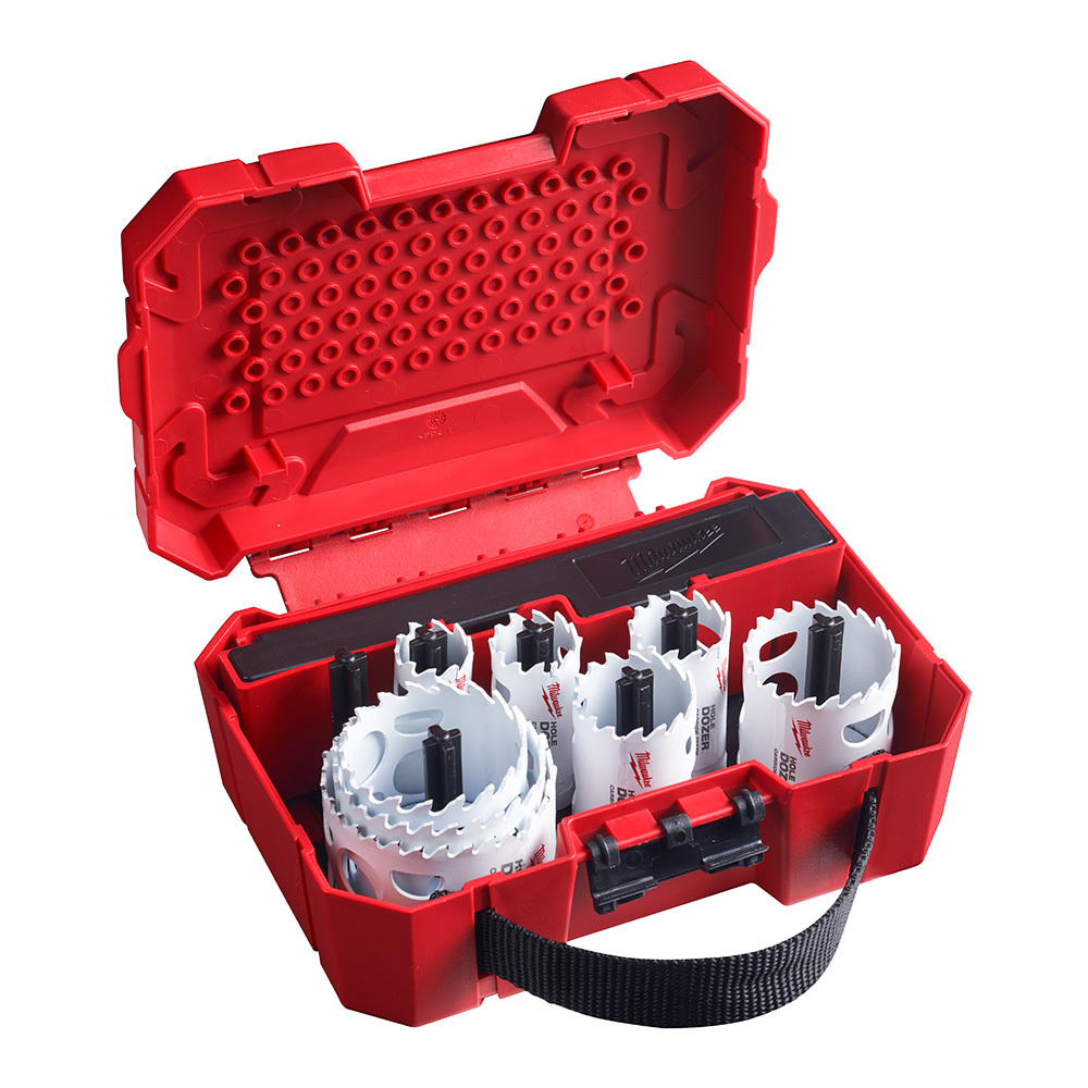 49-22-3090 Hole Dozer Hole Saw Kit With Carbide Teeth, 12 Pieces, Bi-Metal, Thermoset Coated