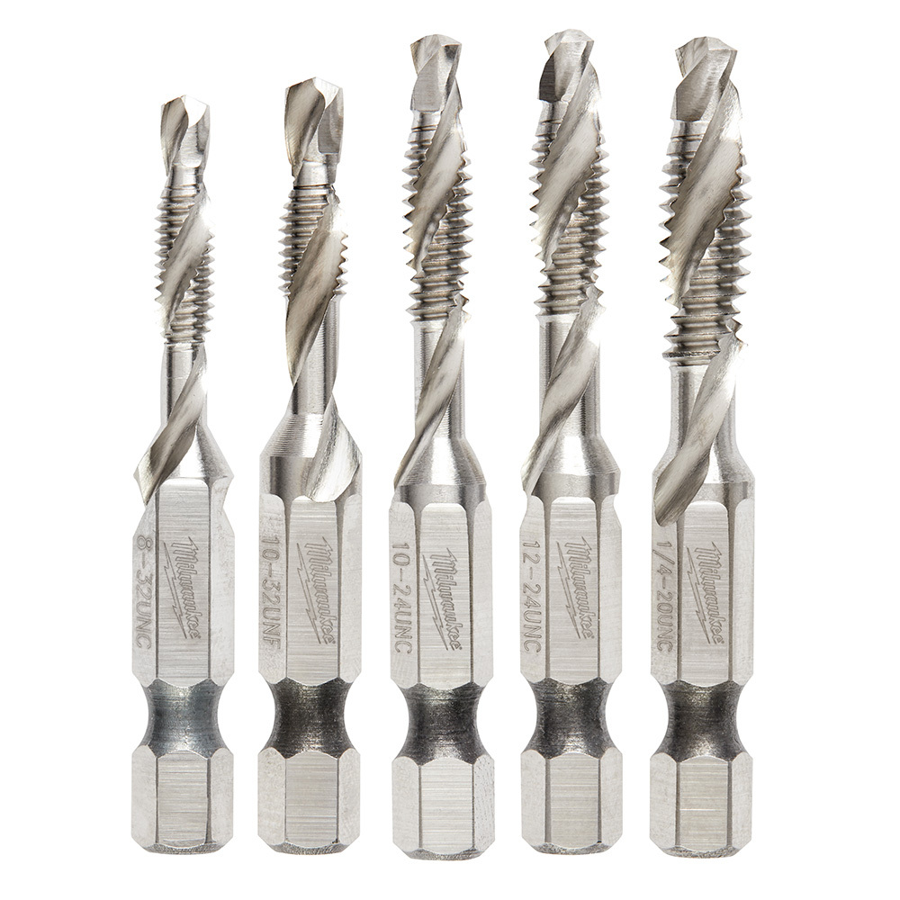 48-89-4874 Shockwave 5-Piece Impact Drill Tap Set, For Use With Impact Drivers and Drill Drivers, SAE Measurement System
