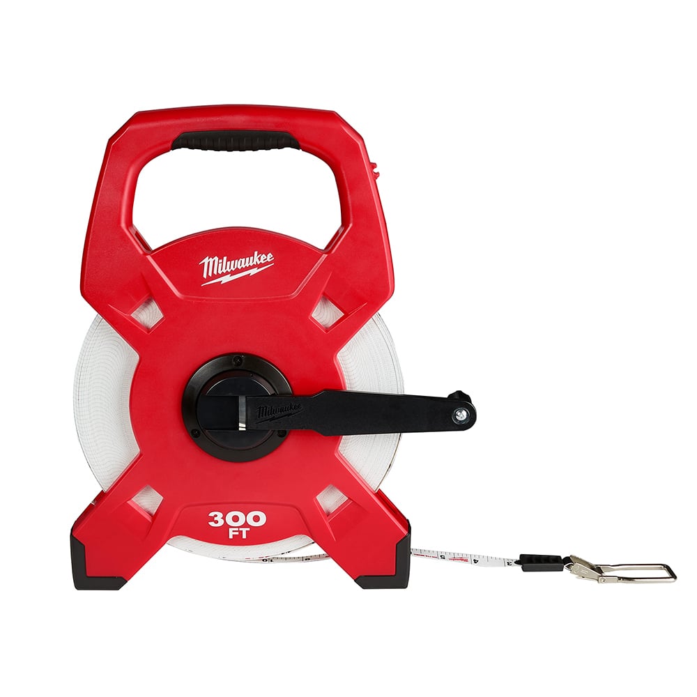48-22-5303 Long Measuring Tape, 300 ft L x 1/2 in W Blade, Fiberglass Blade, 1/10 in Graduation