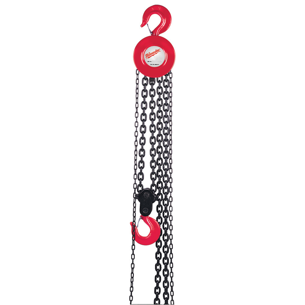 9767-20 Hand Chain Hoist, 0.5 ton Load, 8 ft H Lifting, 53 lb Rated
