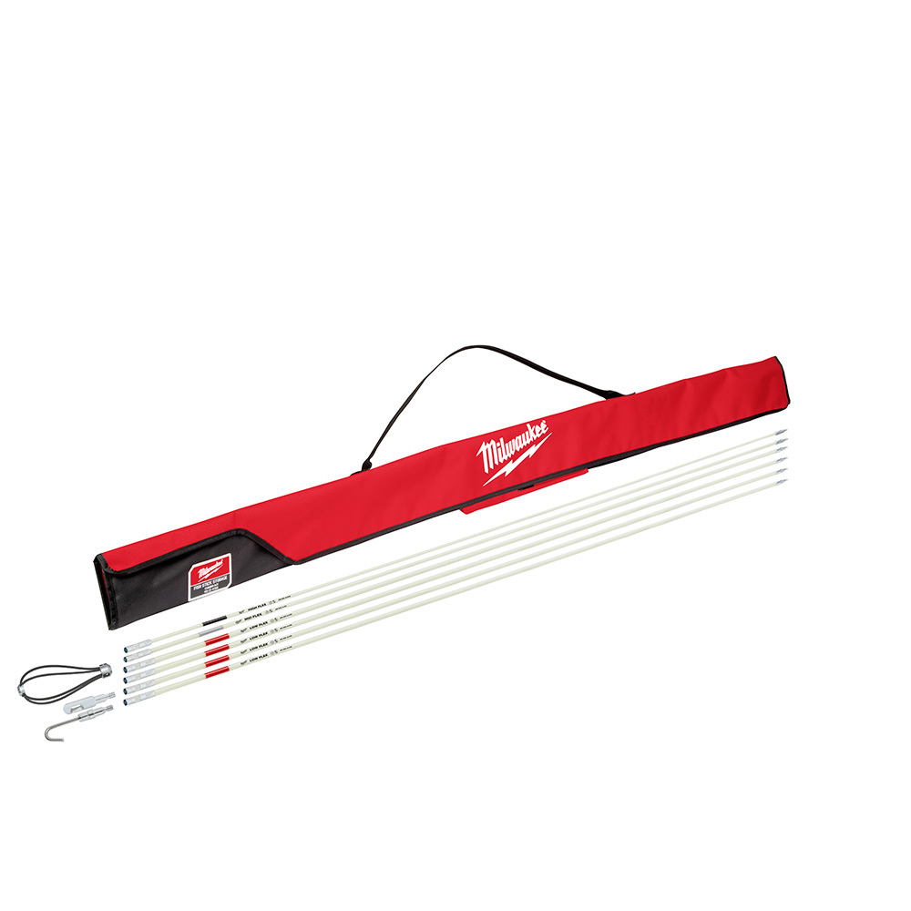 48-22-4155 Combo Fish Stick Kit, 30 ft L, Fiberglass, Red/White