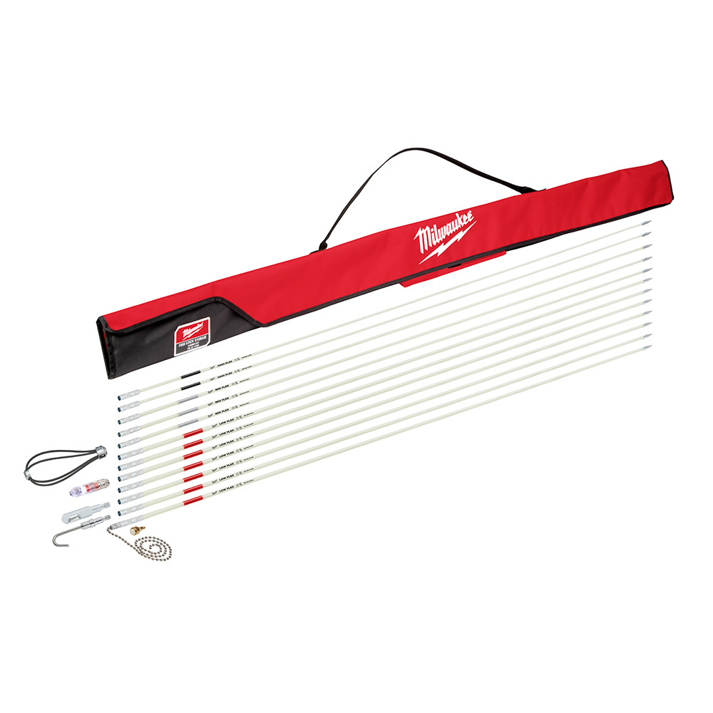 48-22-4156 Combo Fish Stick Kit, 60 ft L, Fiberglass, Red/White