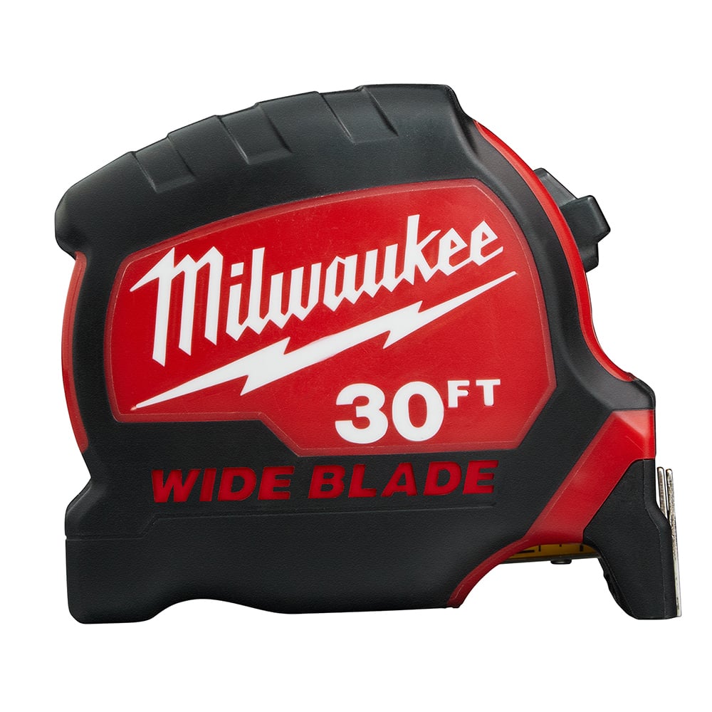 48-22-0230 Magnetic Wide Measuring Tape With Belt Clip, 30 ft L x 1-5/16 in W Blade, Steel Blade, 1/16 in, 1/8 in Graduation