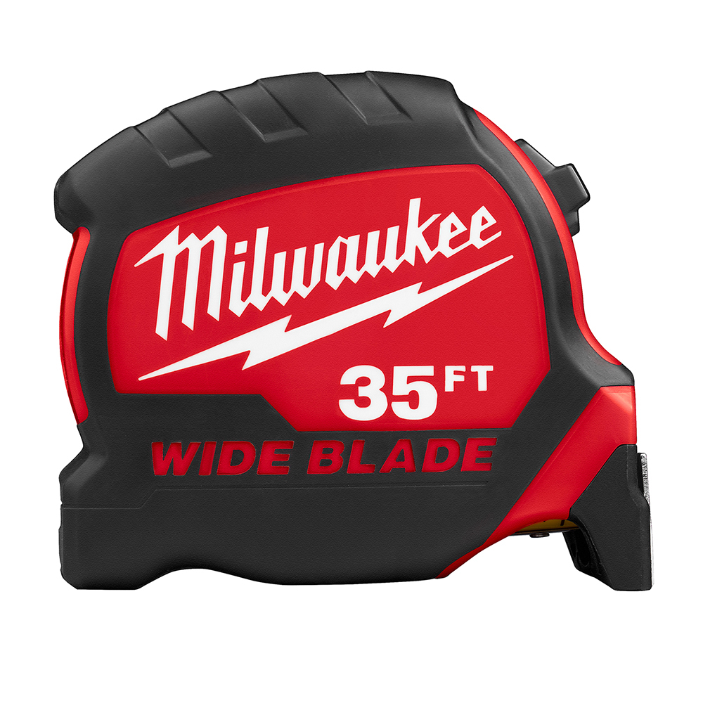 48-22-0235 Magnetic Wide Measuring Tape With Belt Clip, 35 ft L x 1-5/16 in W Blade, Steel Blade, 1/16 in, 1/8 in, 1/4 in, 1/2 in, 1 ft Graduation
