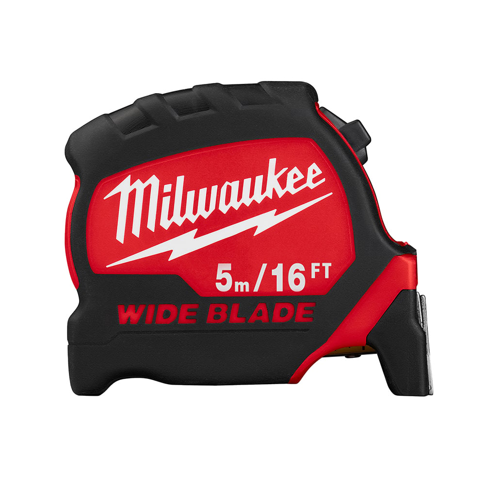 48-22-0217 Magnetic Wide Measuring Tape With Belt Clip, 16 ft L x 1-5/16 in W Blade, Steel Blade, 1/16 in, 1/8 in, 1/4 in, 1/2 in, 1 ft, 1 mm, 1 cm, 1 m Graduation