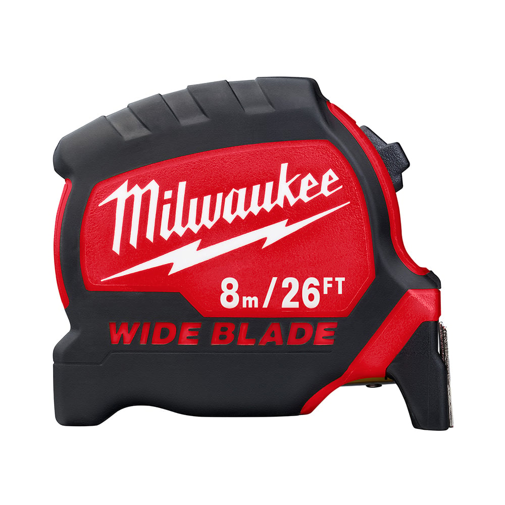 48-22-0226 Magnetic Wide Measuring Tape With Belt Clip, 26 ft L x 1-5/16 in W Blade, Steel Blade, 1/16 in, 1/8 in, 1/4 in, 1/2 in, 1 ft, 1 mm, 1 cm, 1 m Graduation