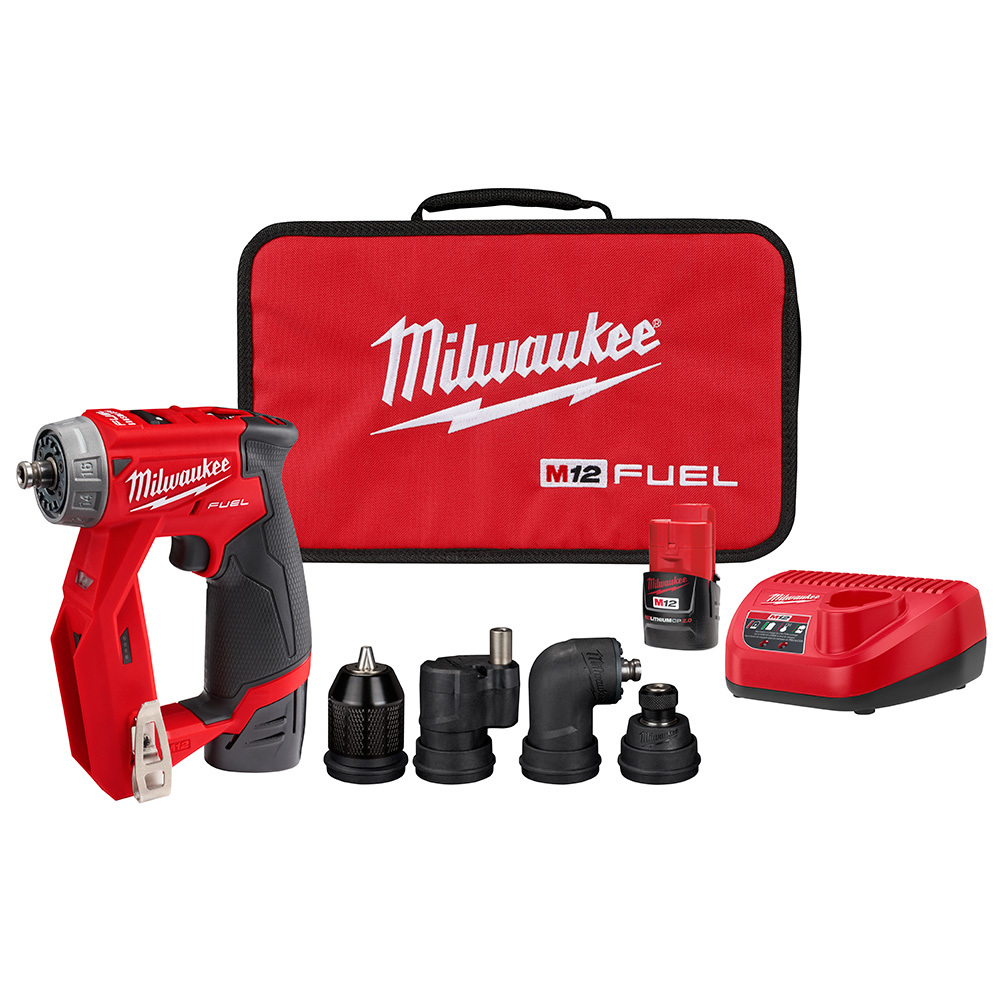2505-22 M12 Fuel Cordless Installation Drill/Driver Kit, 3/8 in Chuck, 12 V, 1600 rpm No-Load, 5.12 in OAL, Li-Ion Battery