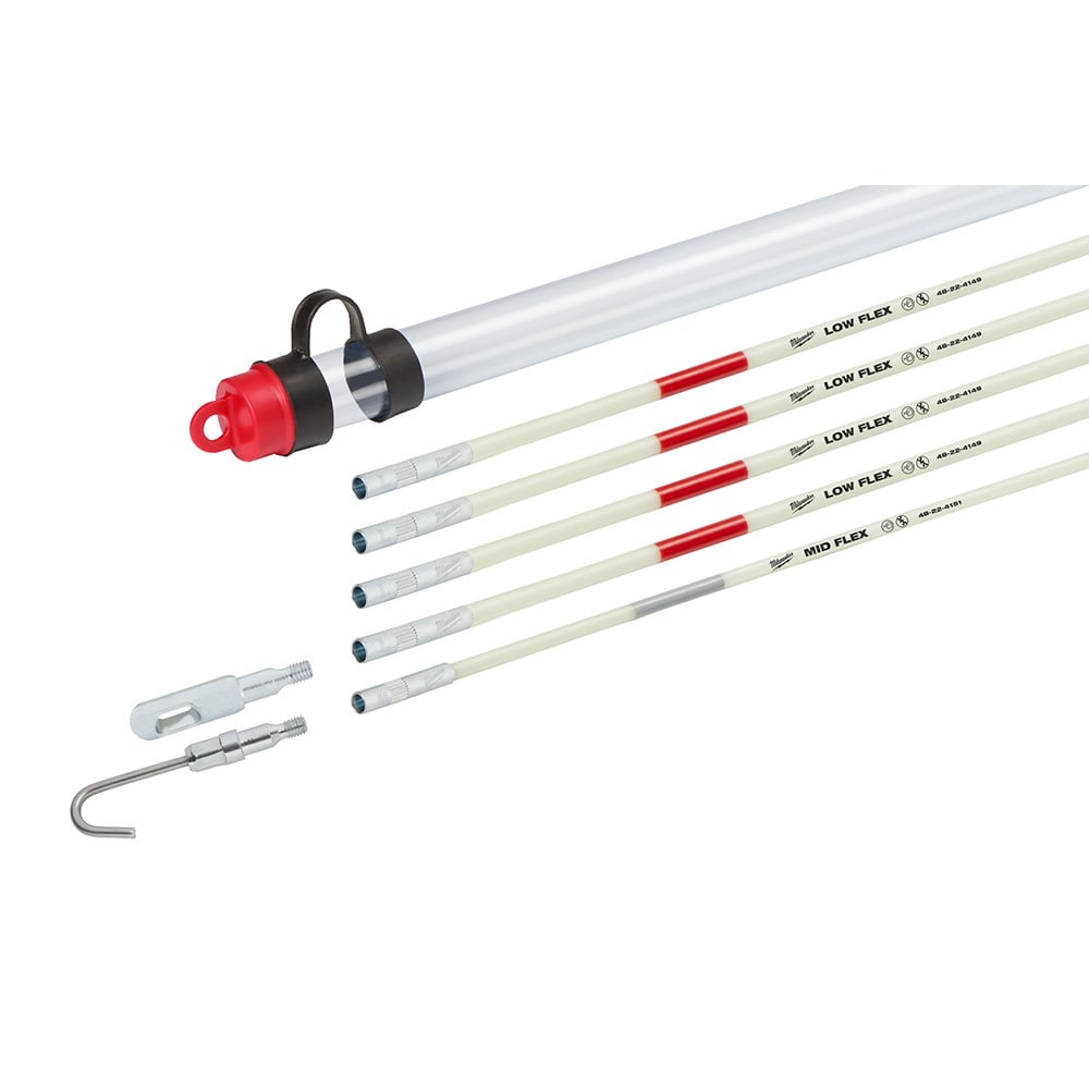 48-22-4160 Combo Fish Stick Kit, 25 ft L, Fiberglass, White