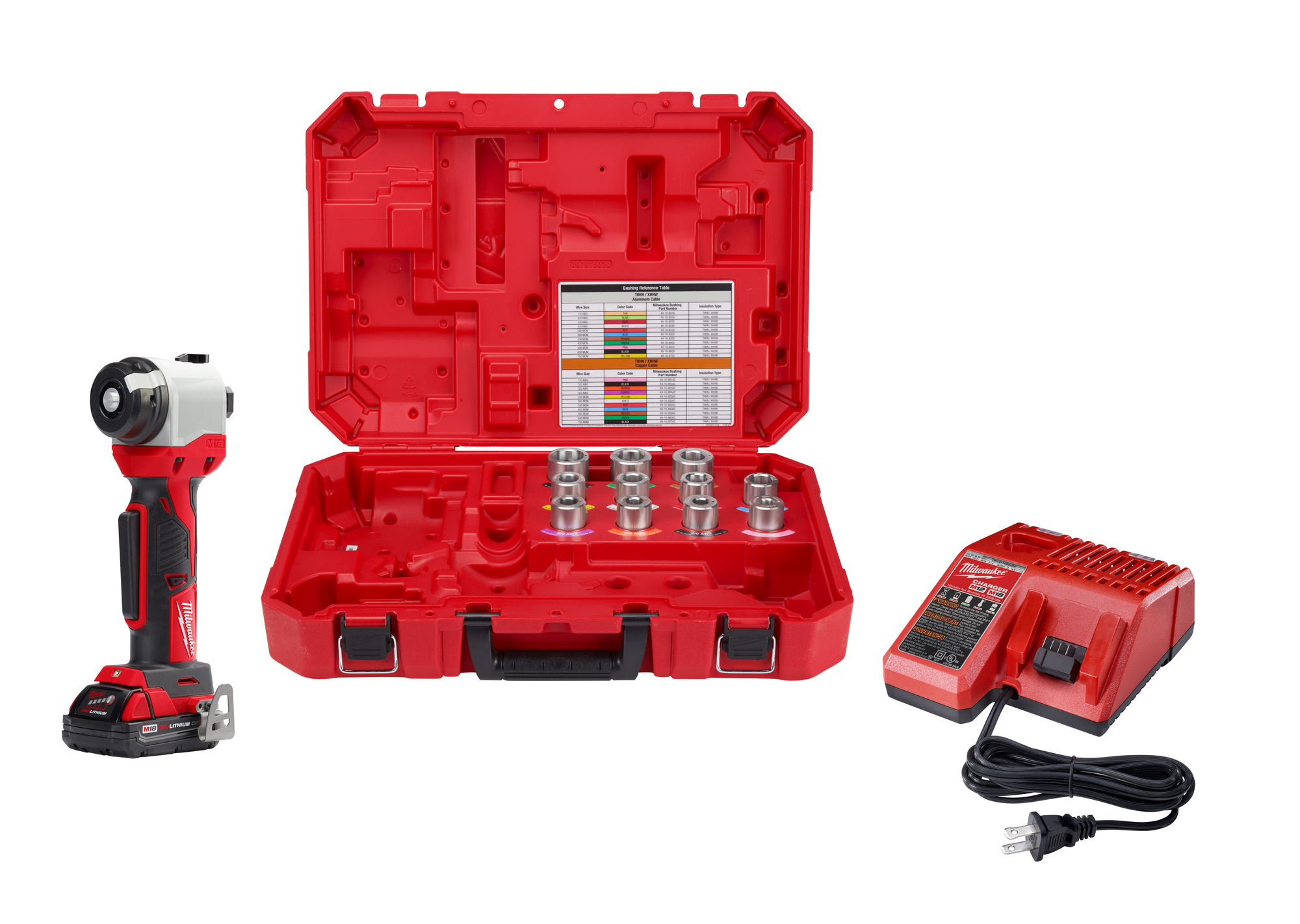 2935CU-21 M18 Fuel Cordless Cable Stripper Kit, 1/0 AWG to 750 kcmil Copper Cutting, 18 V, Li-Ion Battery
