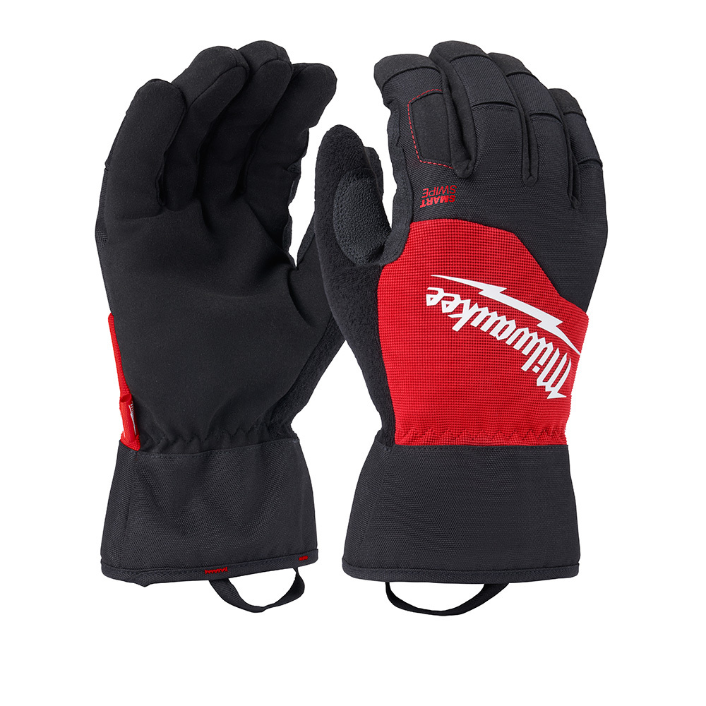 48-73-0034 Performance Work Gloves, Cold Weather, Reinforced Style, 2XL, Black/Red
