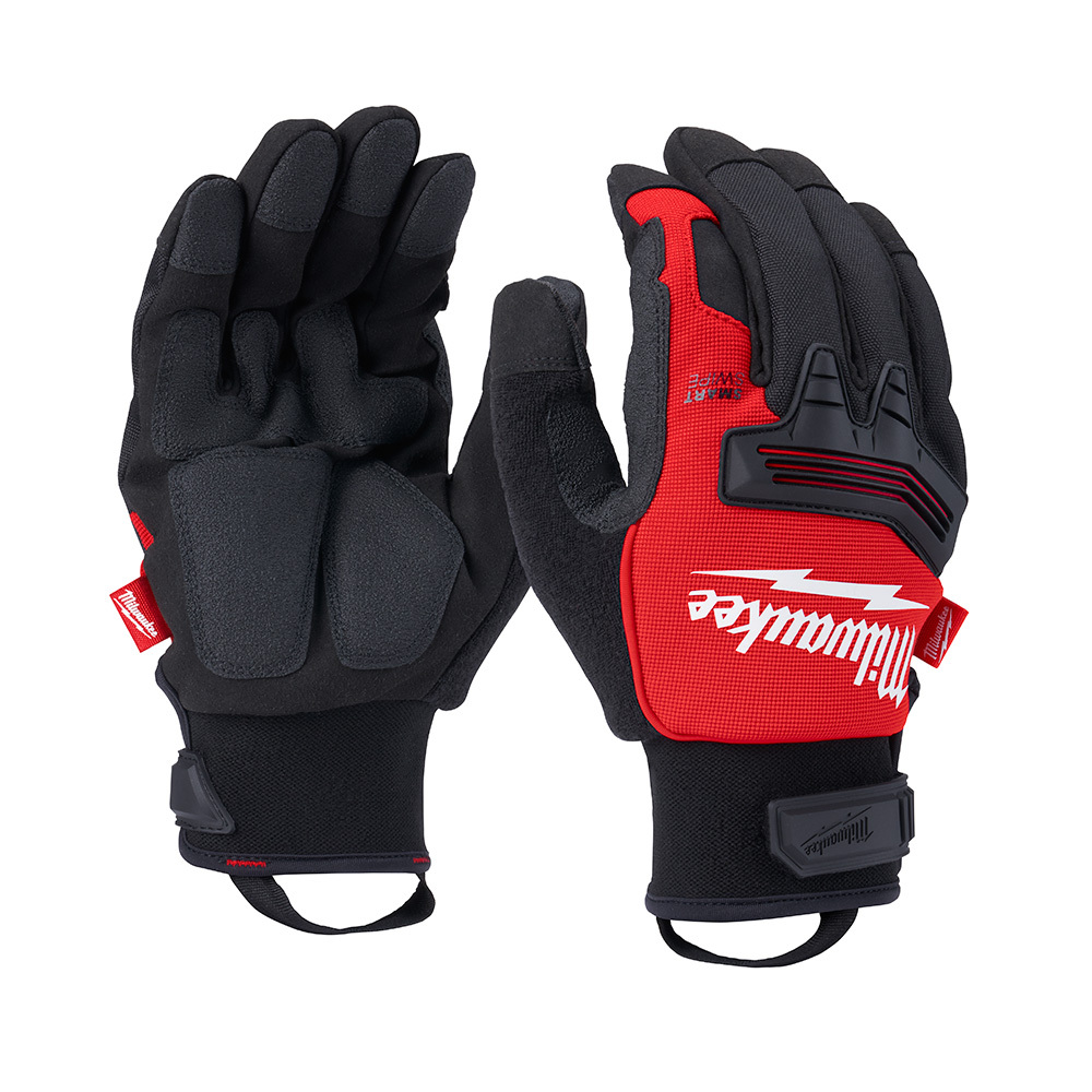 48-73-0040 Work Gloves, Cold Weather, Reinforced Style, S, Black/Red