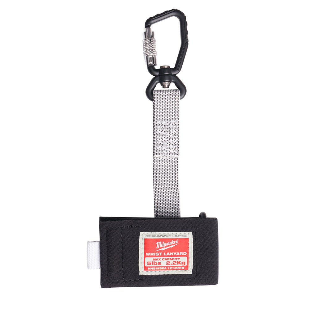 48-22-8835 Quick-Connect Wrist Lanyard, 5 lb Capacity, Double Locking Carabiner Connection, Nylon/Rubber