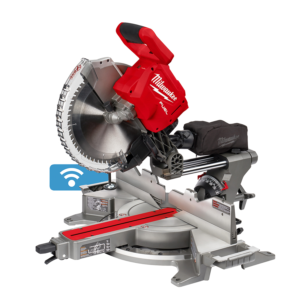2739-20 M18 Fuel Dual Bevel Cordless Compound Miter Saw, 12 in Blade, 1 in Arbor/Shank, 6-3/4 in Vertical Against Fence, 7-1/2 in Vertical Nested Crown, 2 x 14 90 deg Cross Cut/45 deg Bevel Cross Cut, 8 in 45 deg Miter Cross Cut Cutting