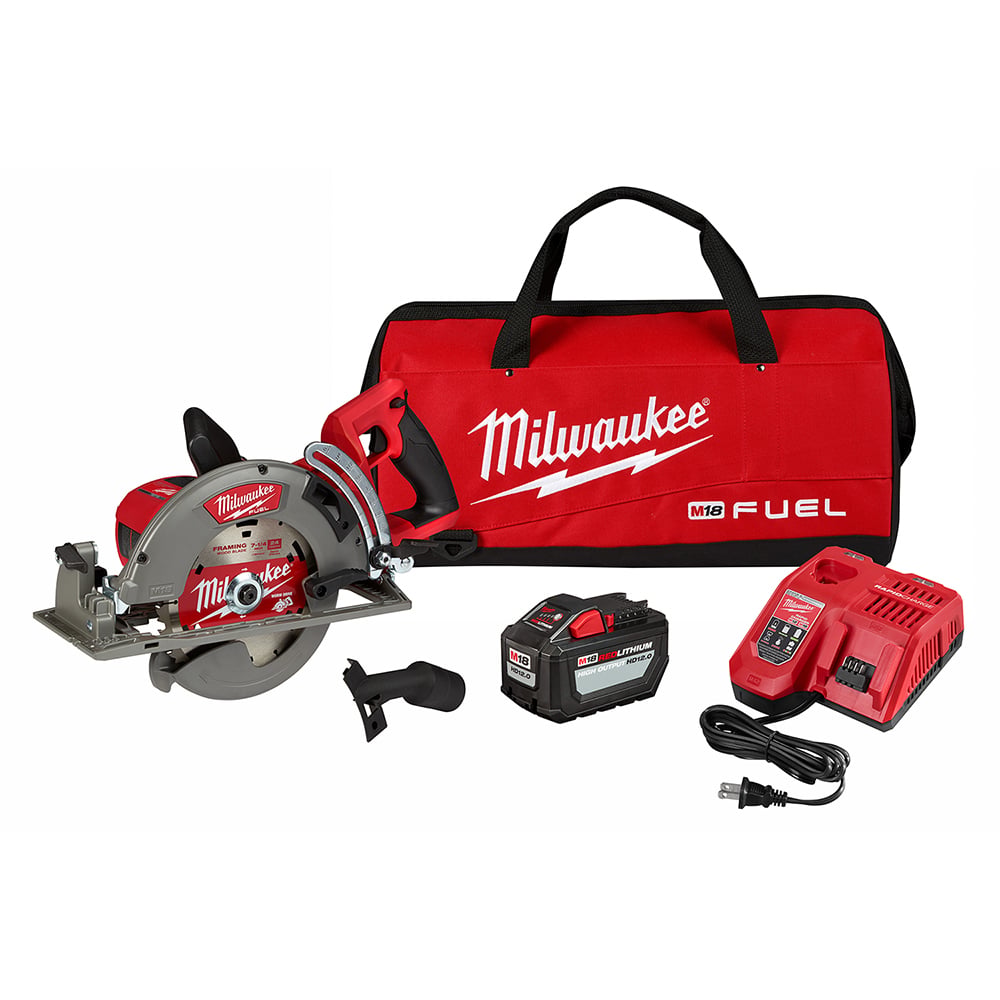 2830-21HD M18 Fuel Cordless Circular Saw Kit, 7-1/4 in Blade, 18 V DC, 2-1/2 in at 0 deg, 1-7/8 in at 45 deg D Cutting, Li-Ion Battery, Left Blade Side