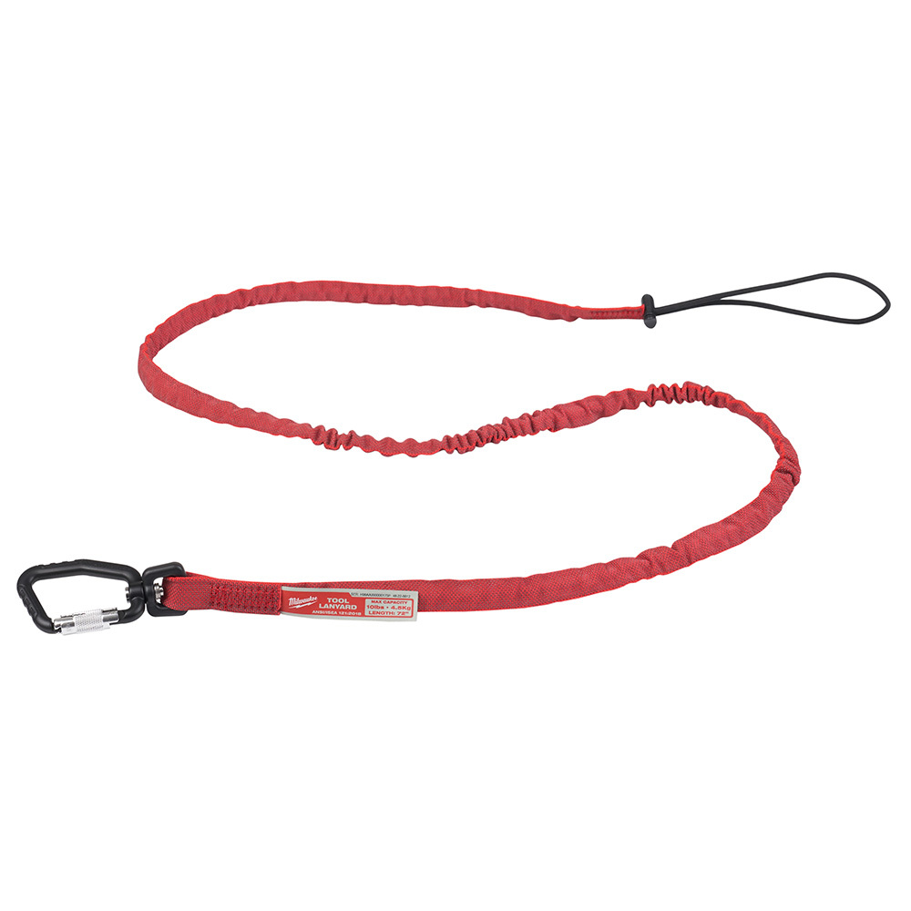 48-22-8812 Extended Reach Locking Tool Lanyard, 10 lb Capacity, Double Locking Carabiner Connection, Nylon/Rubber