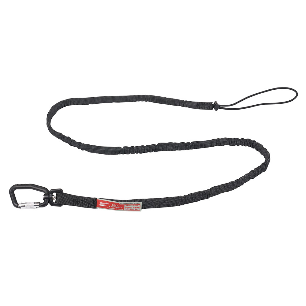 48-22-8817 Extended Reach Locking Tool Lanyard, 15 lb Capacity, Double Locking Carabiner Connection, Nylon/Rubber