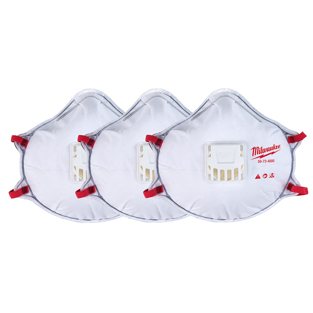 48-73-4002 Disposable Molded Valve Respirator With Gasket, Universal