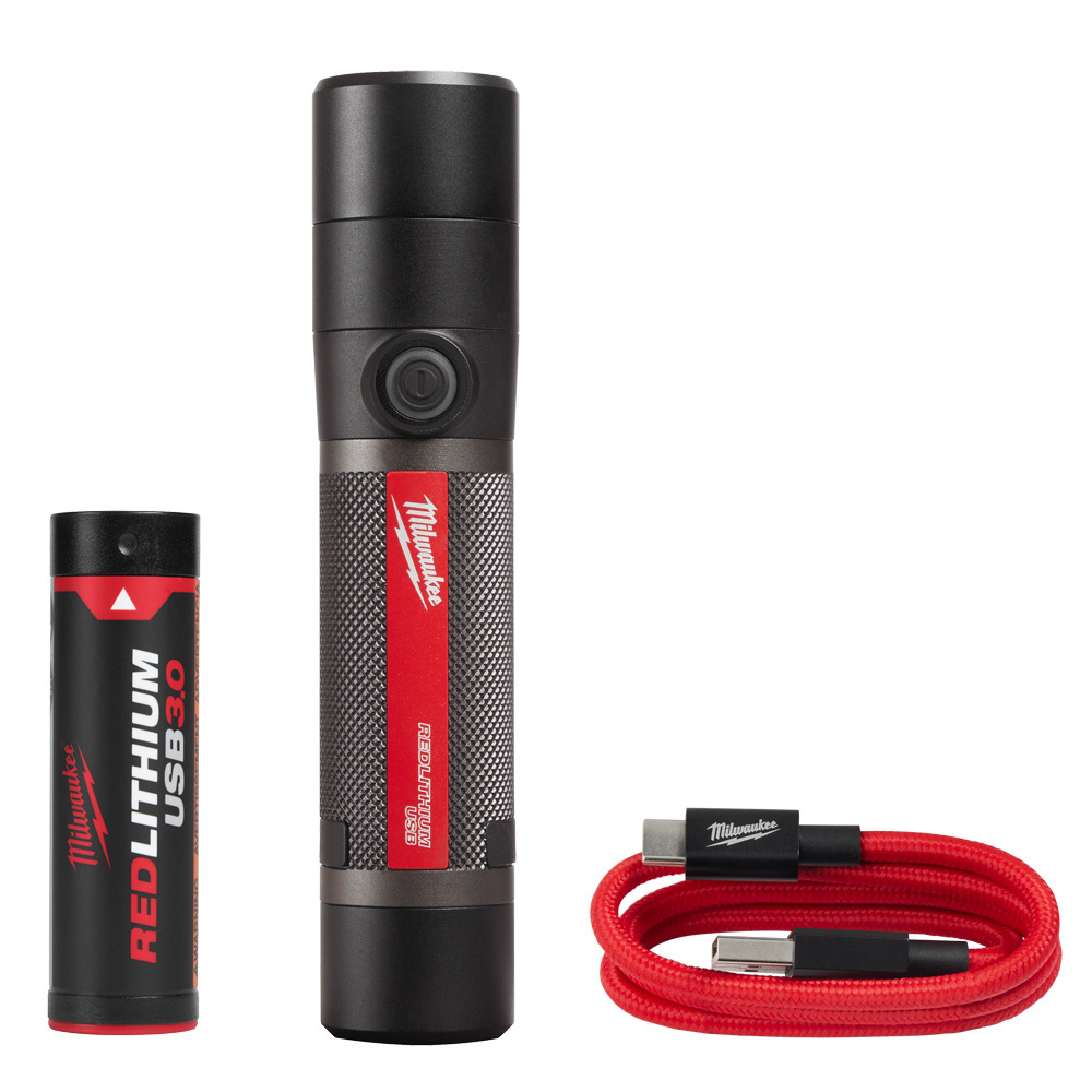 2160-21 Cordless USB Rechargeable Compact Flashlight, LED Bulb, Aluminum Housing, 800 Lumens, 1 Bulb