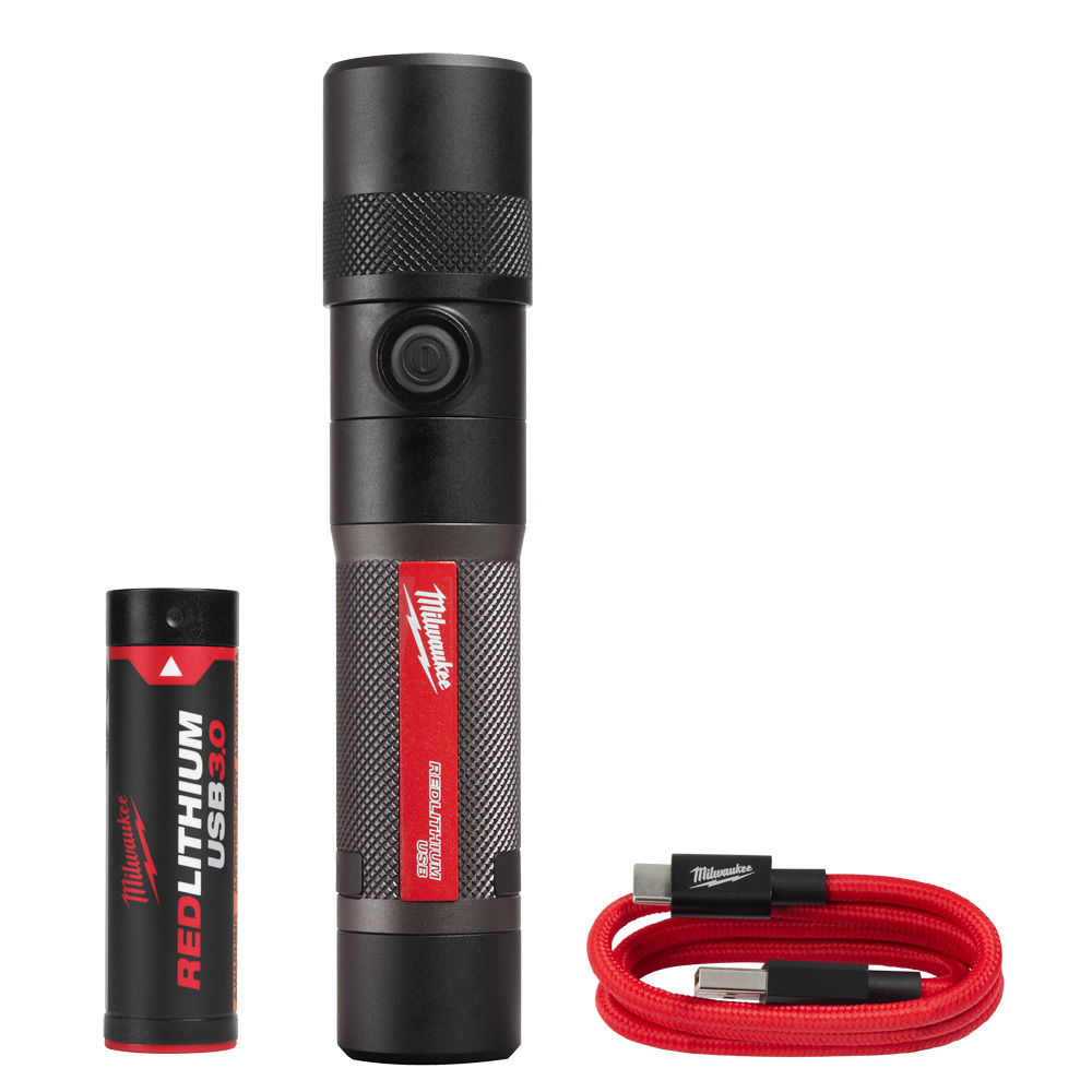 2161-21 Cordless USB Rechargeable Twist Focus Flashlight, LED Bulb, Aluminum Housing, 1100 Lumens, 1 Bulb