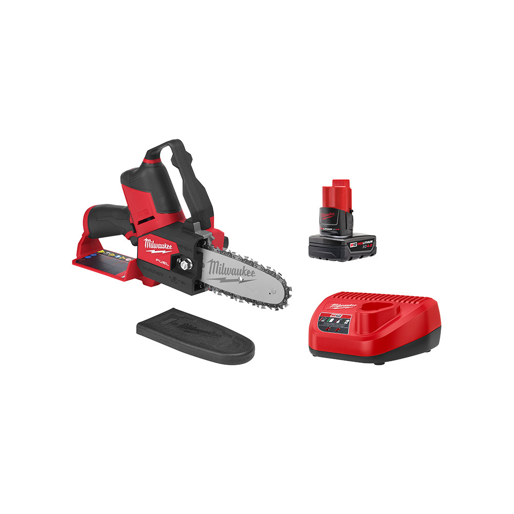 2527-21 M12 FUEL HATCHET Cordless Rust-Resistant Pruning Saw Kit, 6 in Bar L Bar/Chain, 12 V, 4 Ah Li-Ion Battery