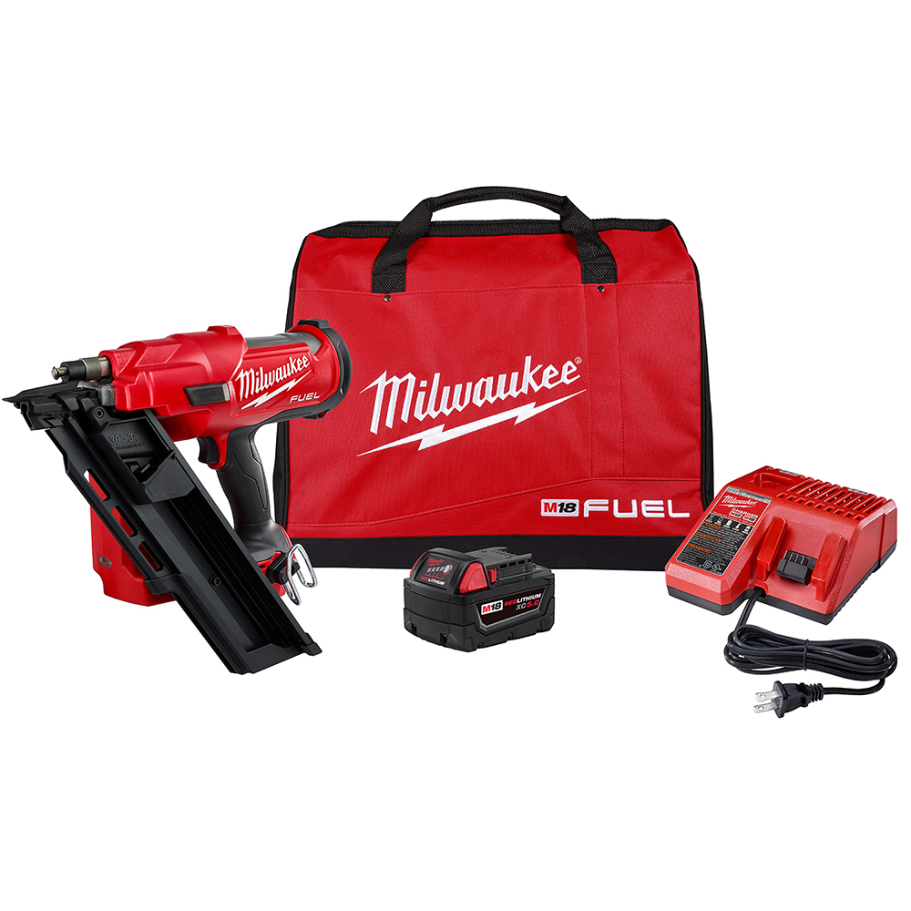 2745-21 M18 Fuel Brushless Cordless Framing Nailer Kit, 2 to 3-1/2 in Fastener, For Fastener Type: 30 deg Framing Nailer, 51 lb Magazine, 14.1 in OAL, Battery