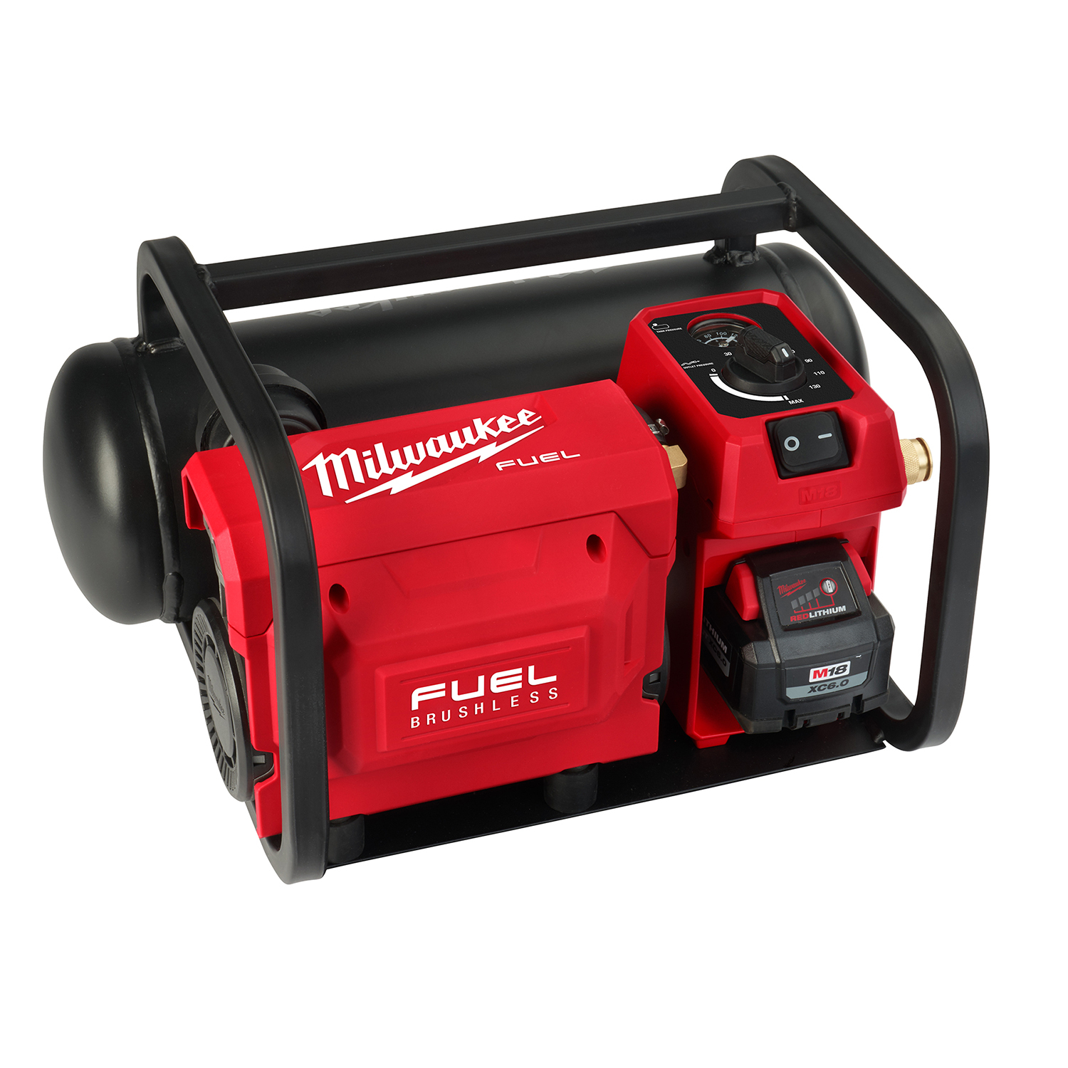 2840-20 M18 FUEL Brushless Cordless Oil Free Pump Compact Quiet Compressor, 135 psi Pressure, 2 gal Hot Dog Tank